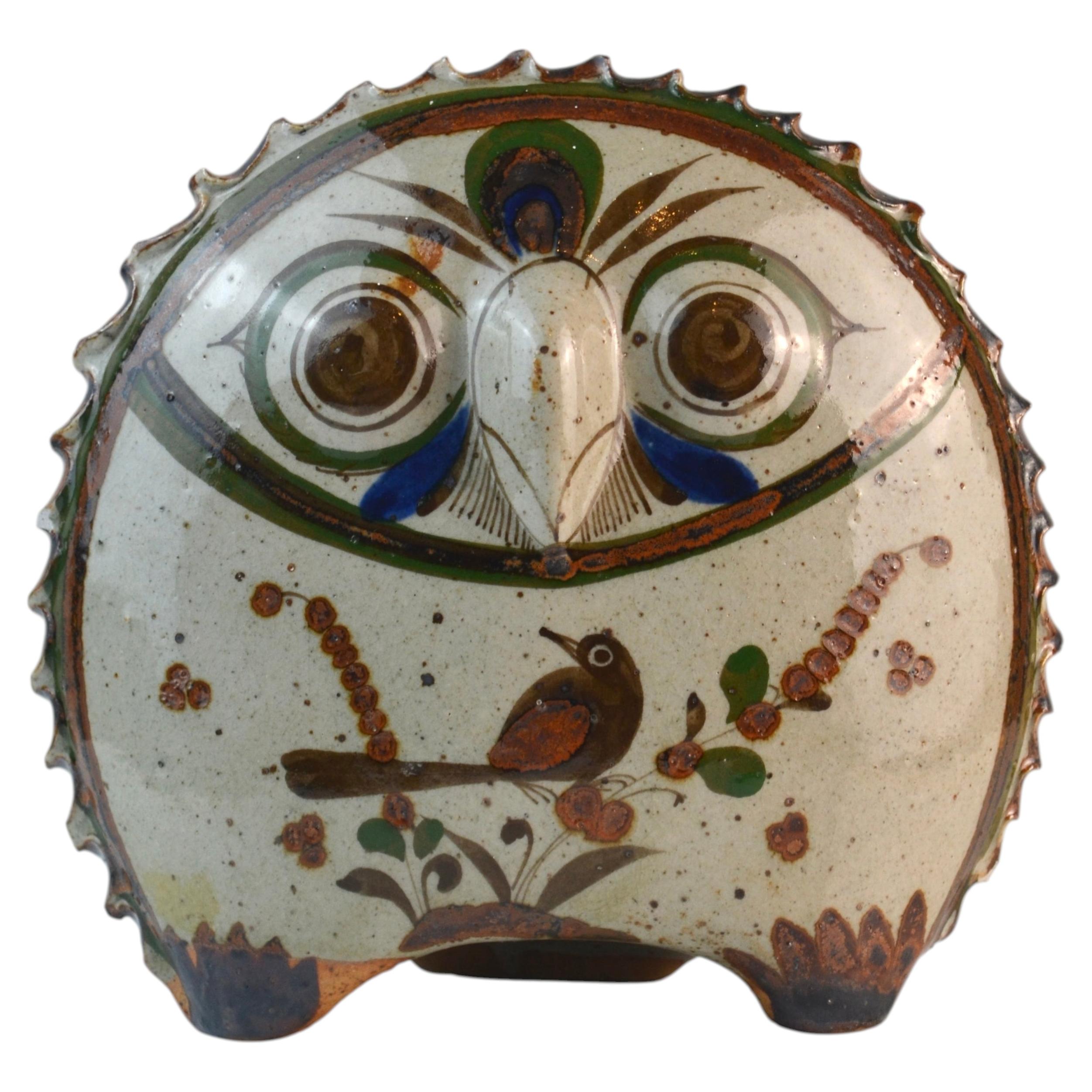 Jorge Wilmot Ceramic Owl Sculpture, Tonalá Folk Art, Mexico, 1960