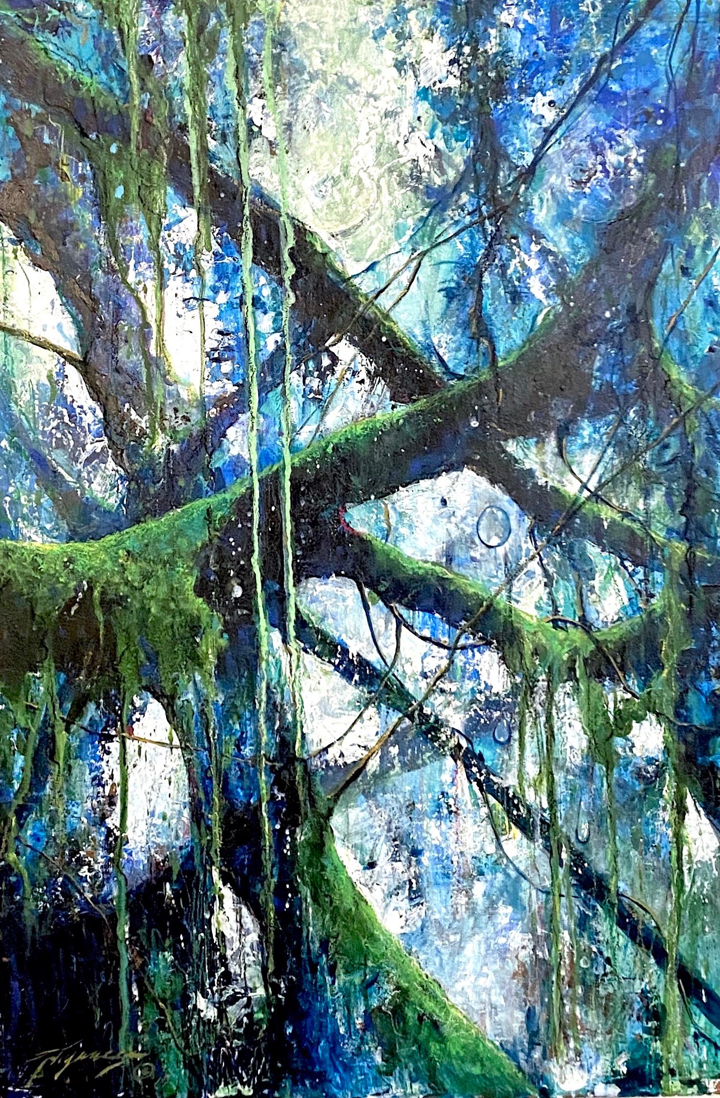 Ceiba Tree  - Contemporary Painting by Jorge Yances