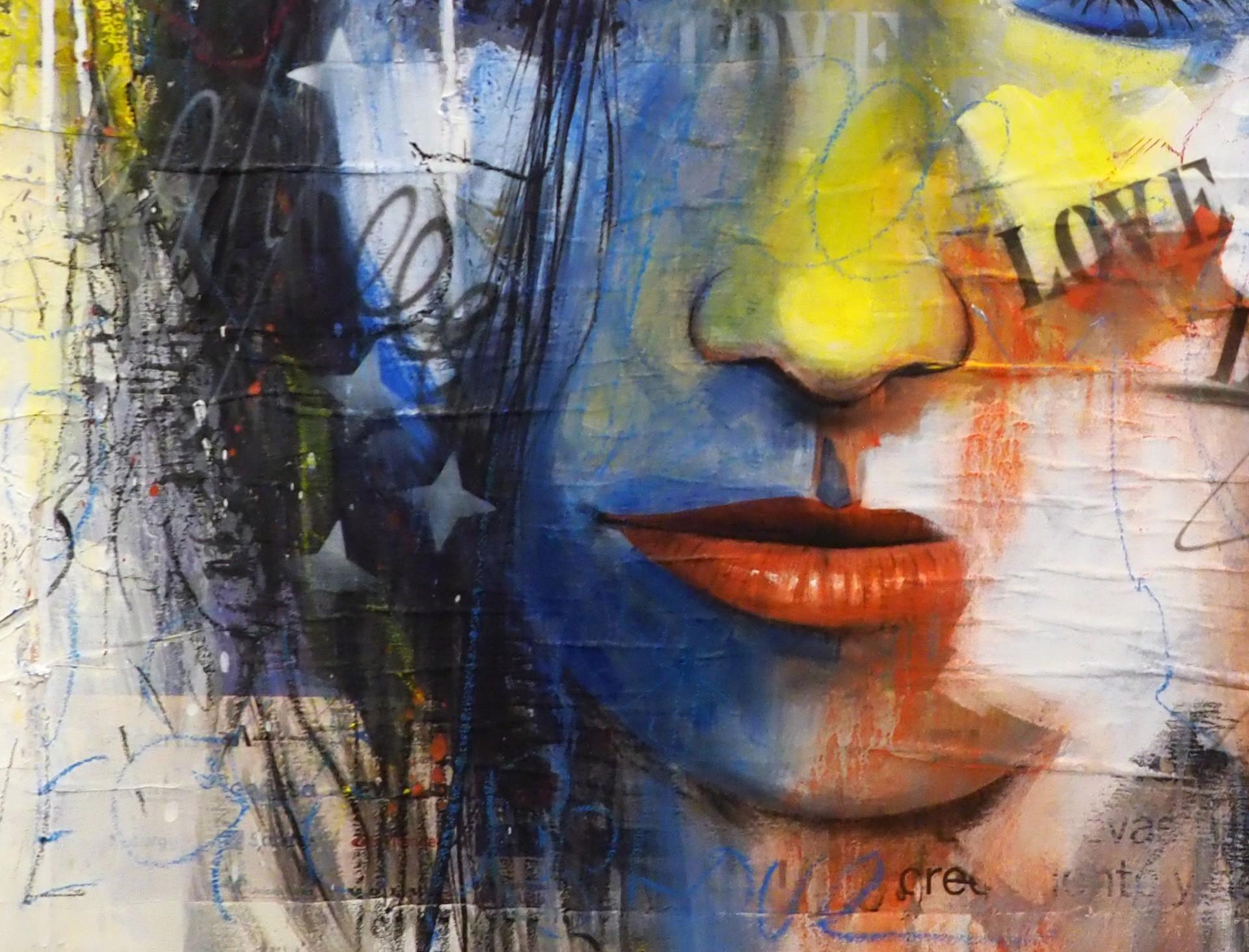 Conta le tue benedizioni - Figurative Painting Grigio di Jorge Yances