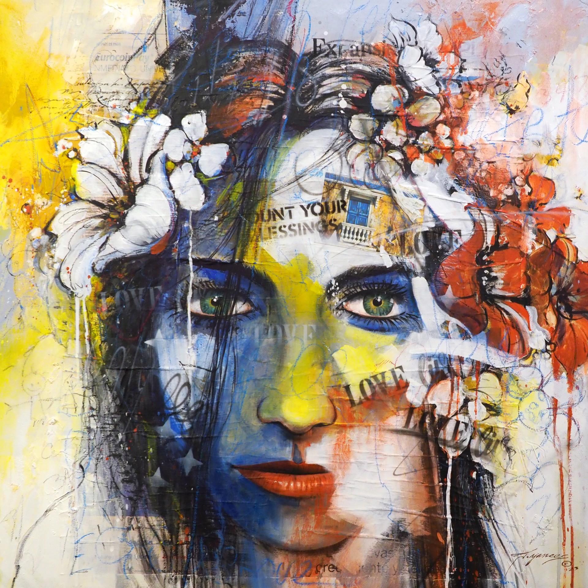 Figurative Painting di Jorge Yances - Conta le tue benedizioni