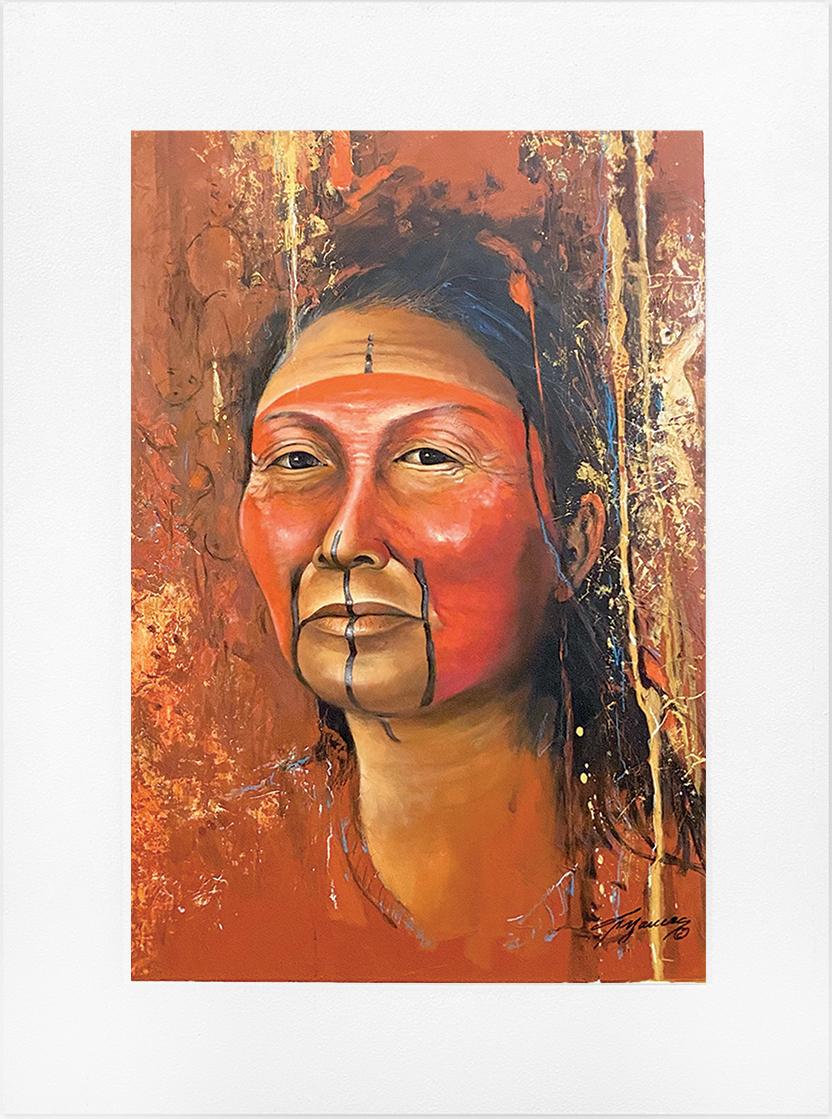 Portrait Painting Jorge Yances - Les visages de l'Amazone II