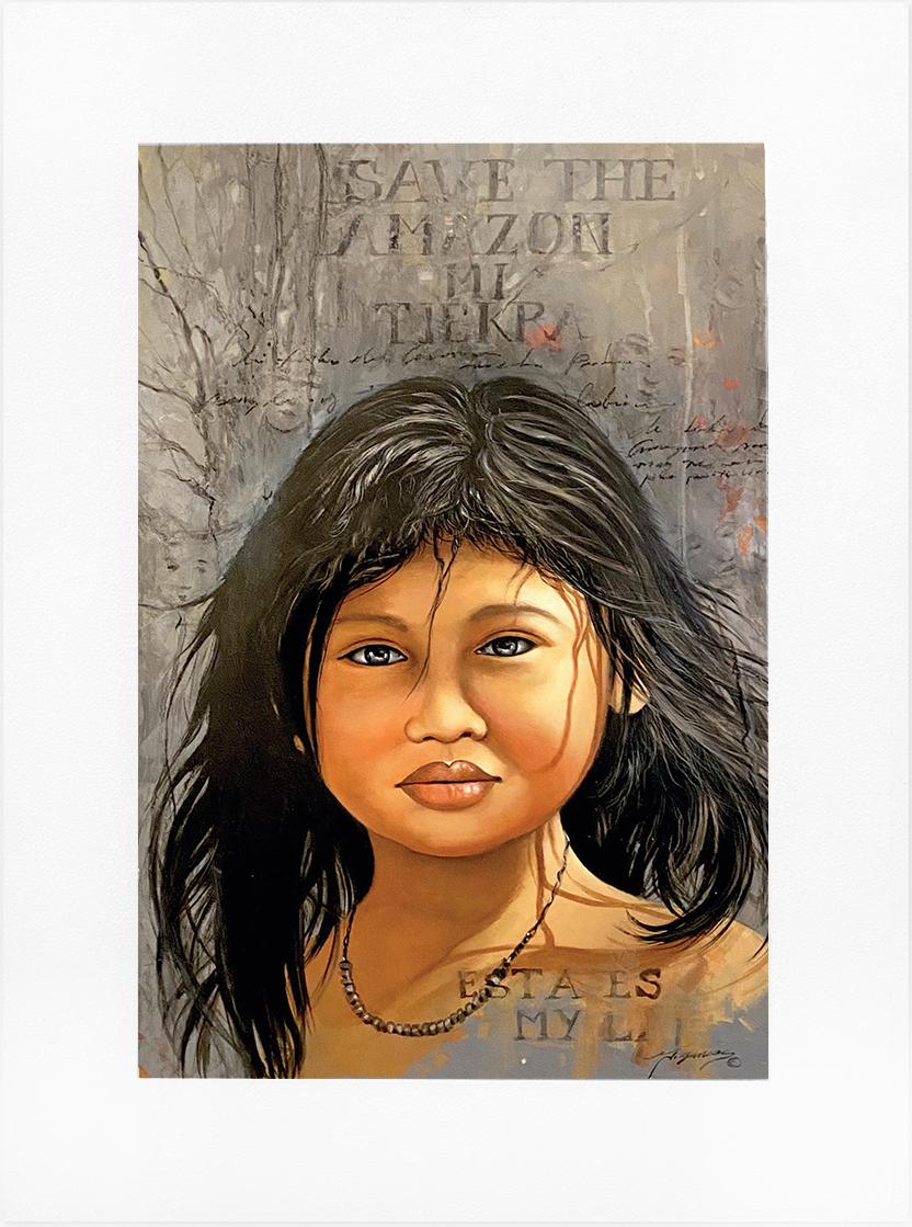 Jorge Yances Portrait Painting - Faces of the Amazon III