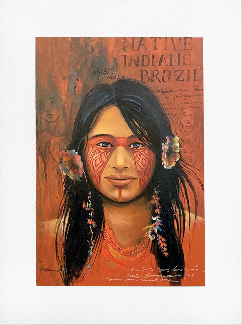 Jorge Yances Portrait Painting - Faces of the Amazon IV