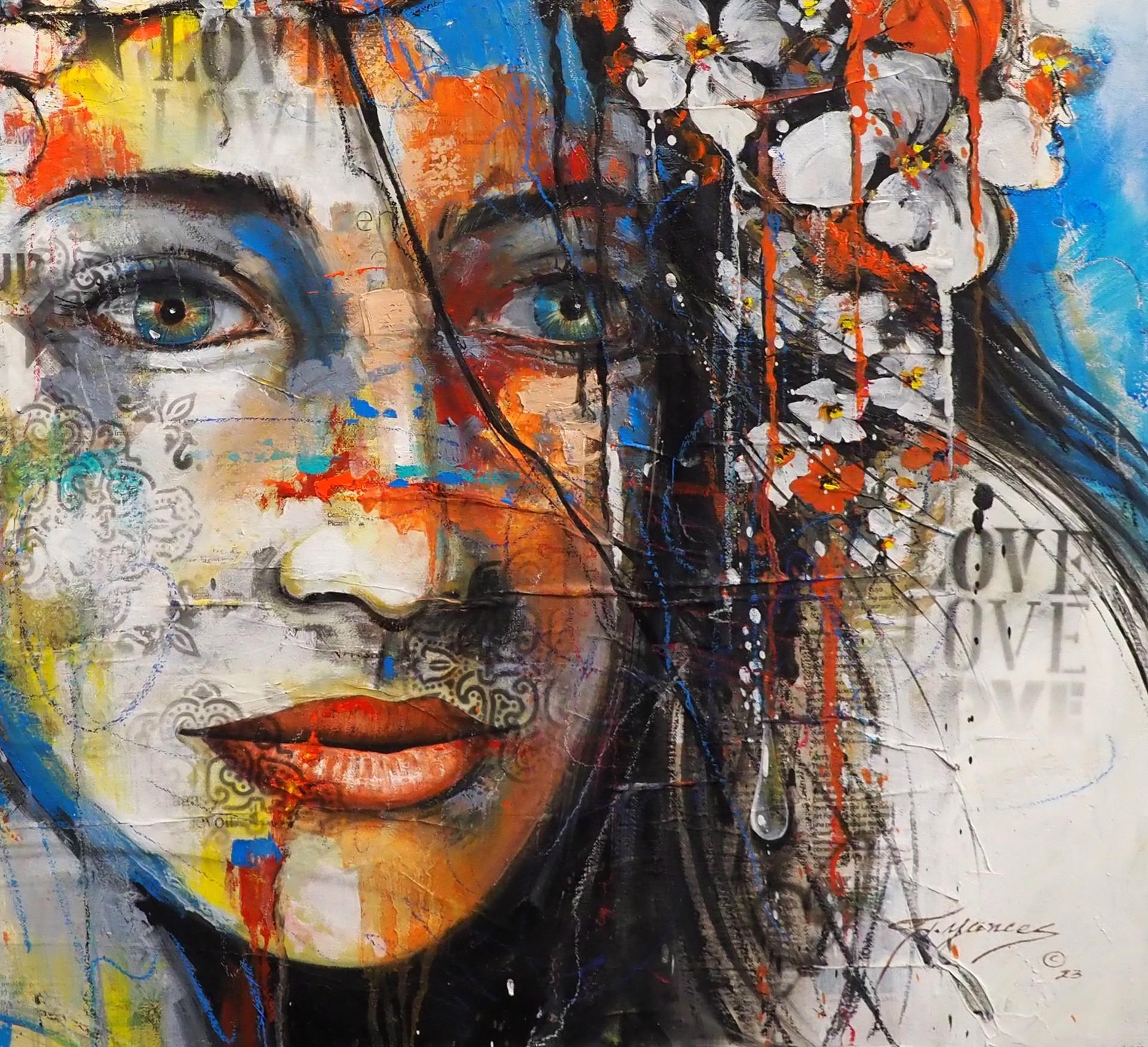 Non arrenderti mai - Figurative Painting Marrone di Jorge Yances