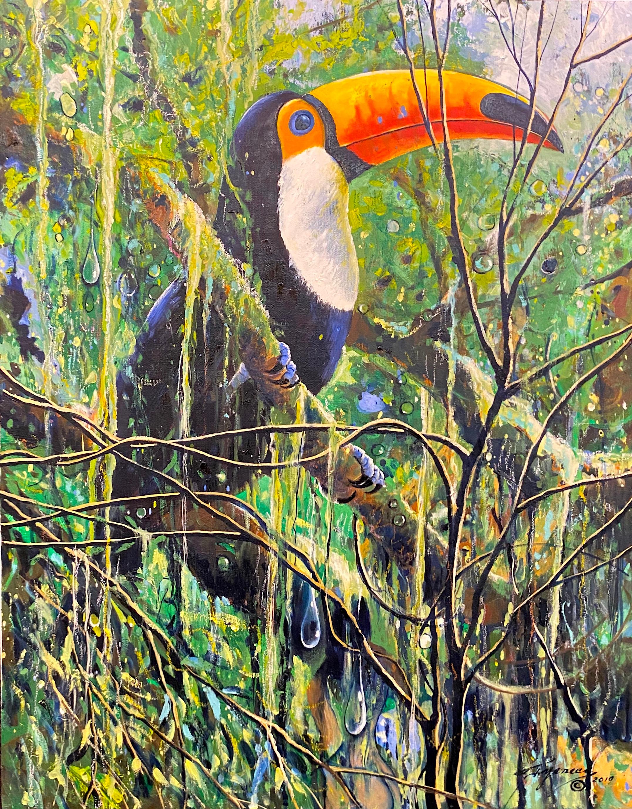 Tucan - Painting by Jorge Yances