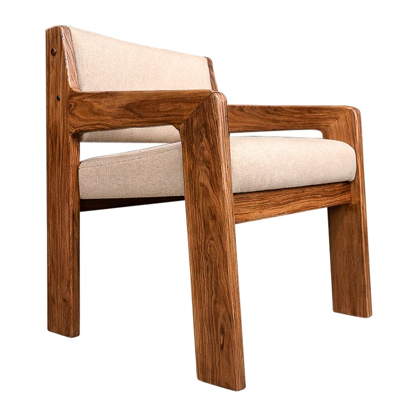 Fauteuil moderne brésilien en bois dur et tapissé de laine, Jorge Zalszupin, 1970