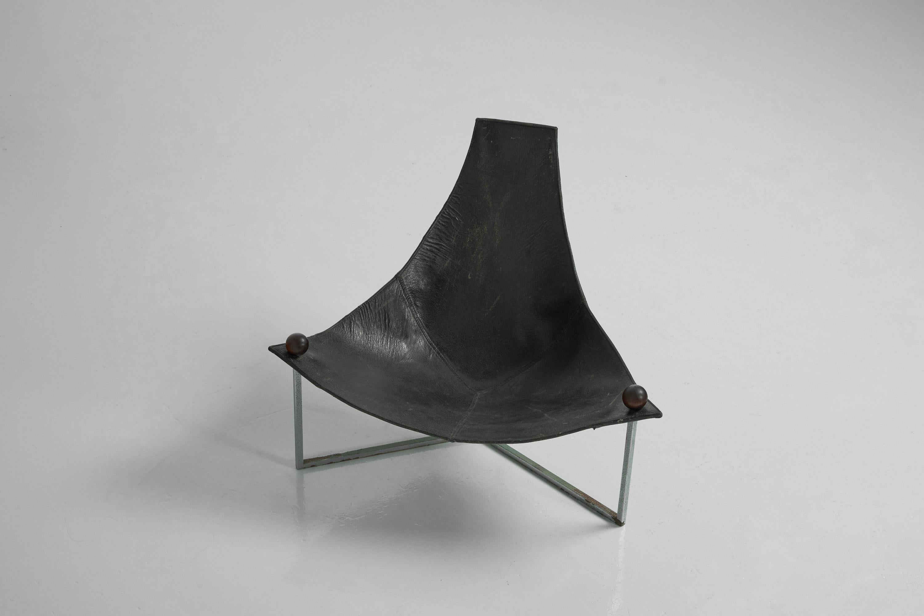 Steel Jorge Zalszupin Arraia Lounge Chair L'Atelier Brazil, 1959 For Sale