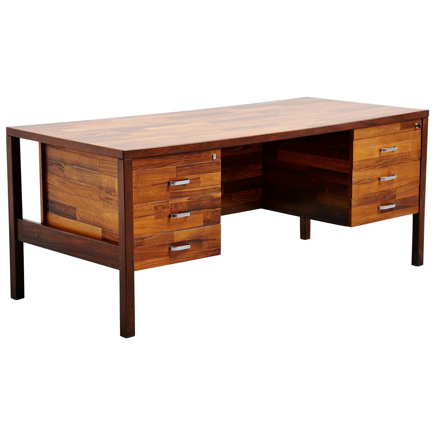 Jorge Zalszupin Attributed Desk in Rosewood, Brazil, 1965