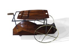 Jorge Zalszupin Carrinho de Chá Rosewood Bar Cart Trolley