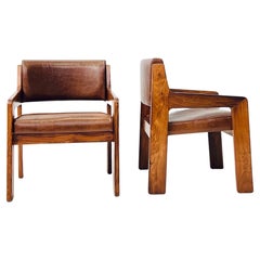 Jorge Zalszupin Caviuna Arm Chairs from 'Hotel Nacional' in Rio de Janeiro