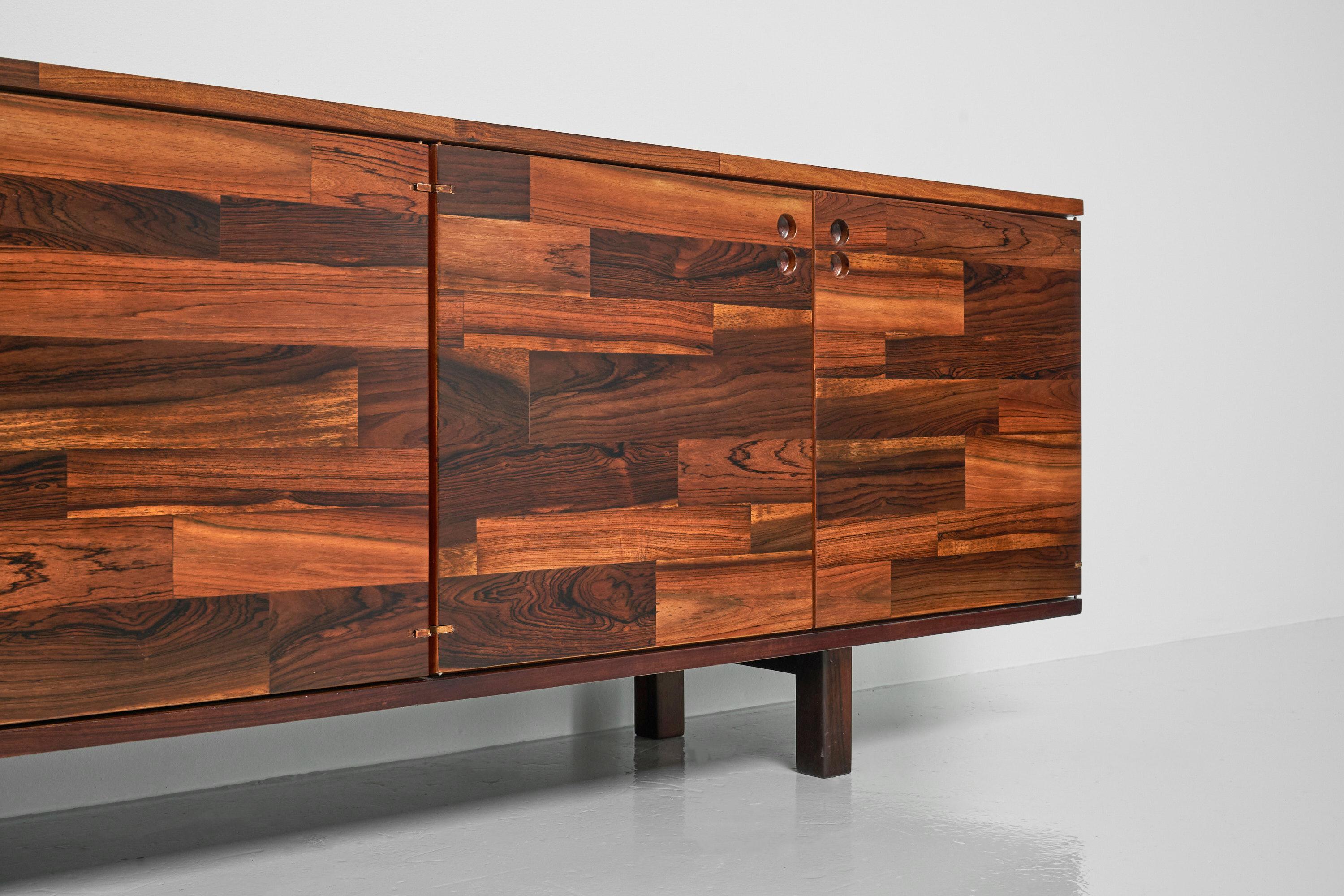 Beautiful patched and sophisticated sideboard from the componivel series designed by Jorge Zalszupin and manufactured by his own company L'Atelier, Brazil 1959. Modular furniture by Jorge is instantly recognizable, as he was the first one to come up