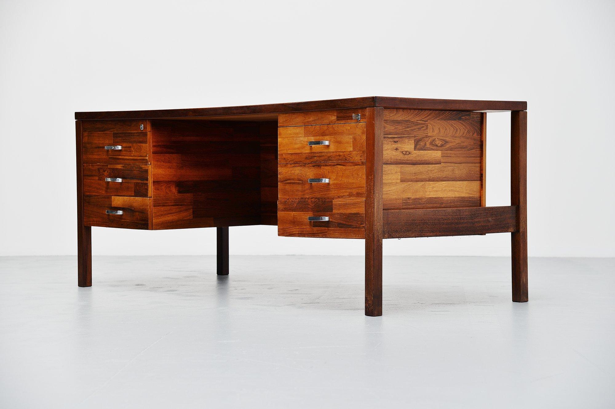 Mid-Century Modern Jorge Zalszupin Attributed Desk in Rosewood, Brazil, 1965