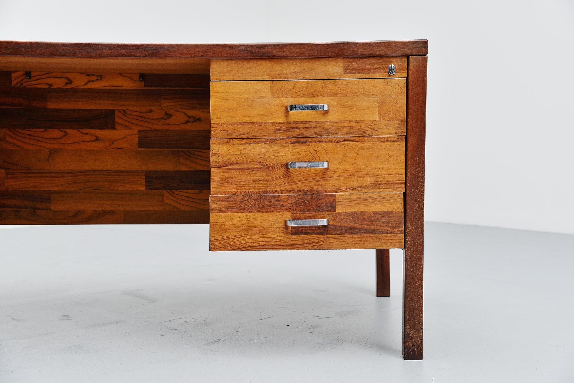 Metal Jorge Zalszupin Attributed Desk in Rosewood, Brazil, 1965