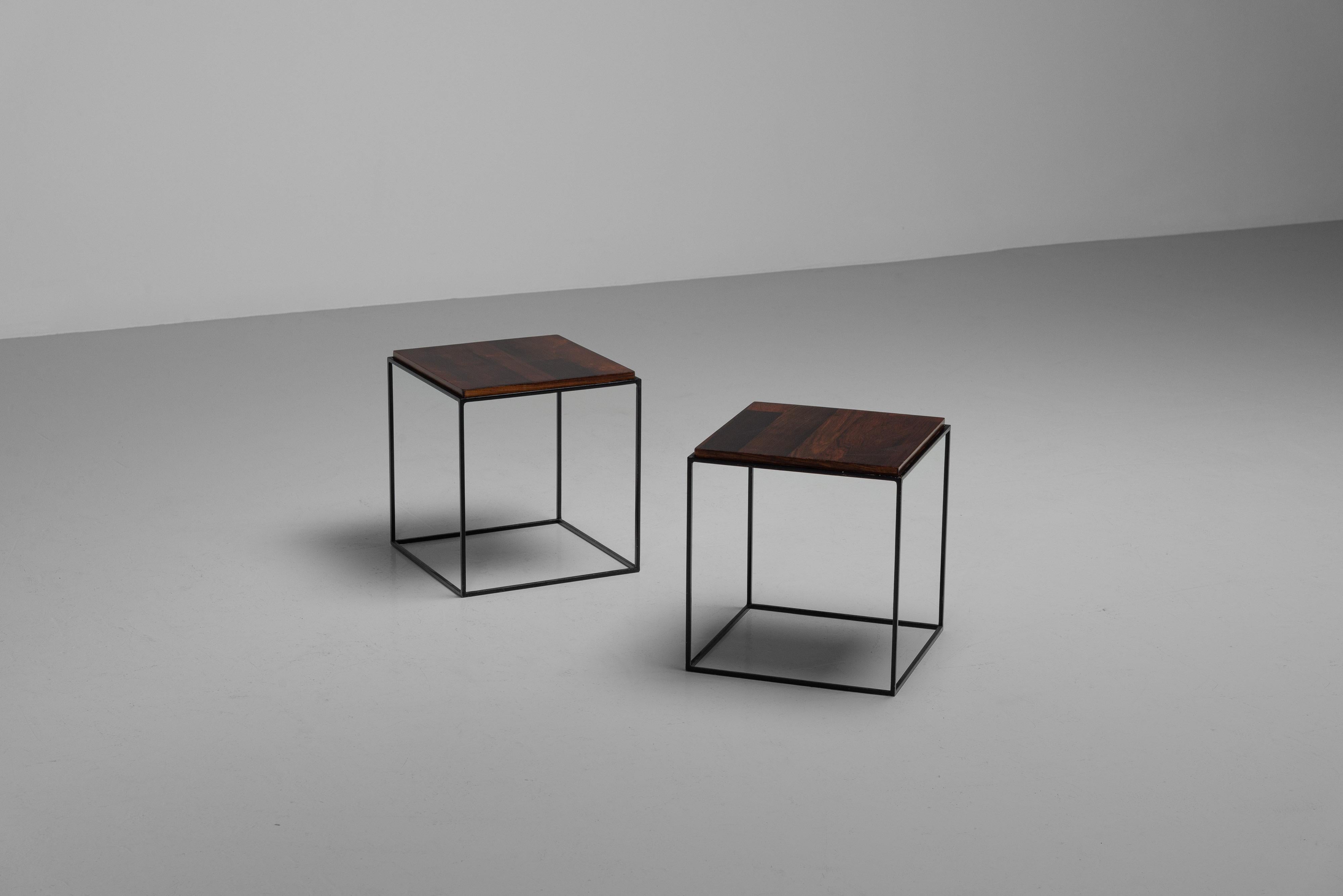 Mid-Century Modern Jorge Zalszupin domino side tables L'Atelier Brazil 1959