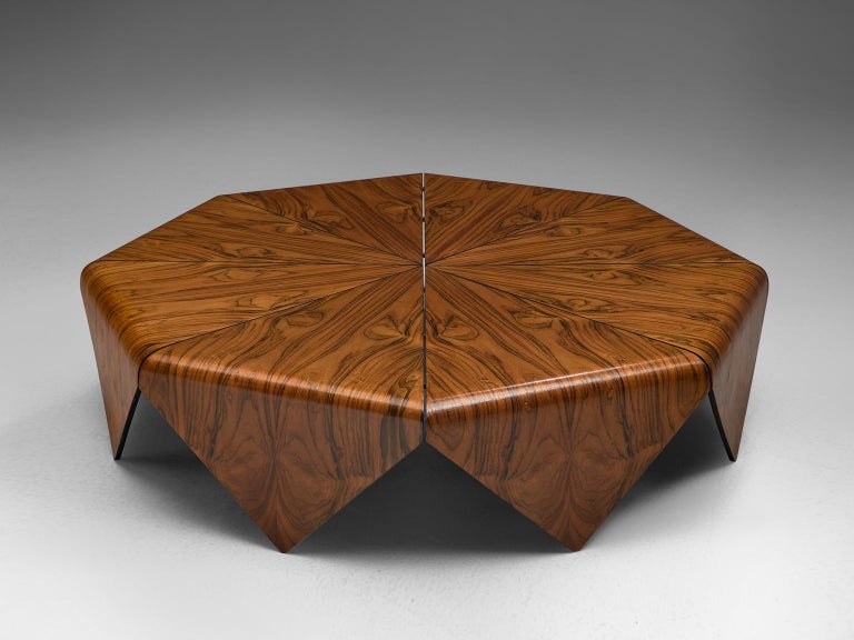 Zalszupin Early "Petalas" Coffee Table in Jacaranda, Brazil For