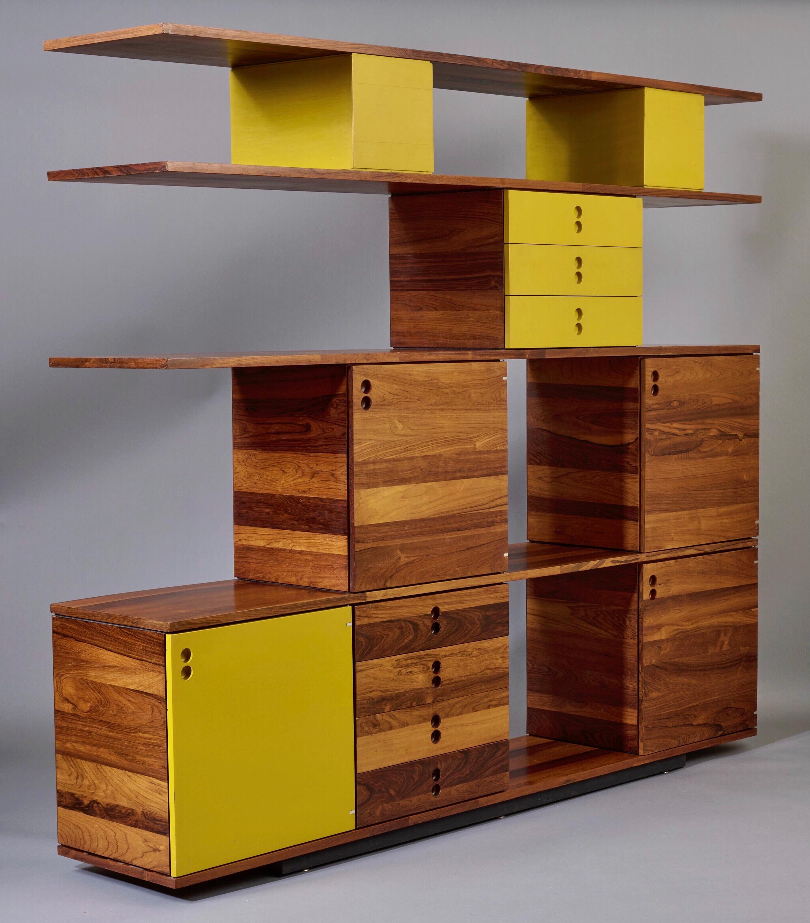 Jorge Zalszupin, Exceptional Cabinet and Bookcase in Jacaranda, Brazil 1960s For Sale 2