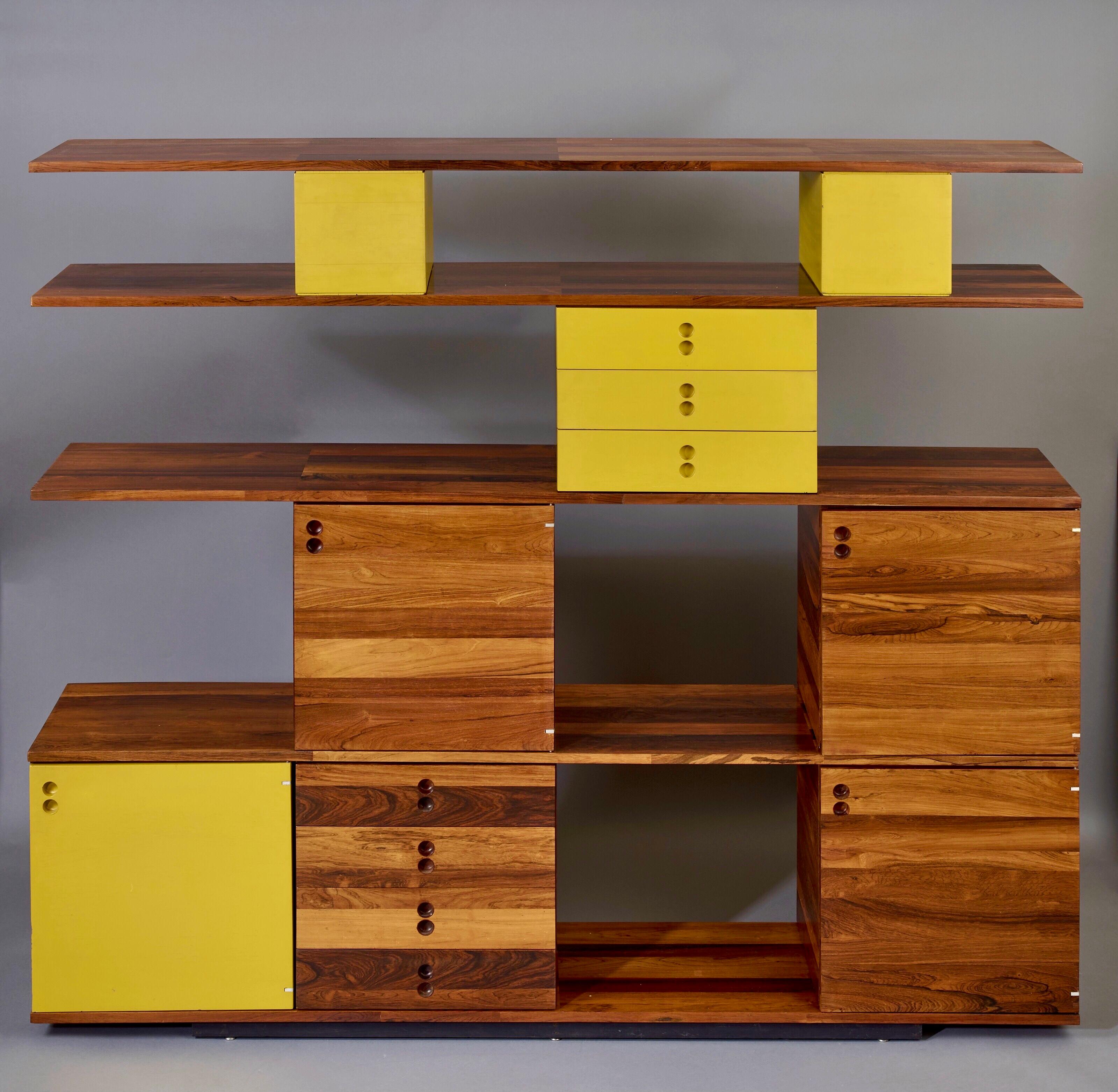 Jorge Zalszupin, Exceptional Cabinet and Bookcase in Jacaranda, Brazil 1960s In Good Condition For Sale In New York, NY
