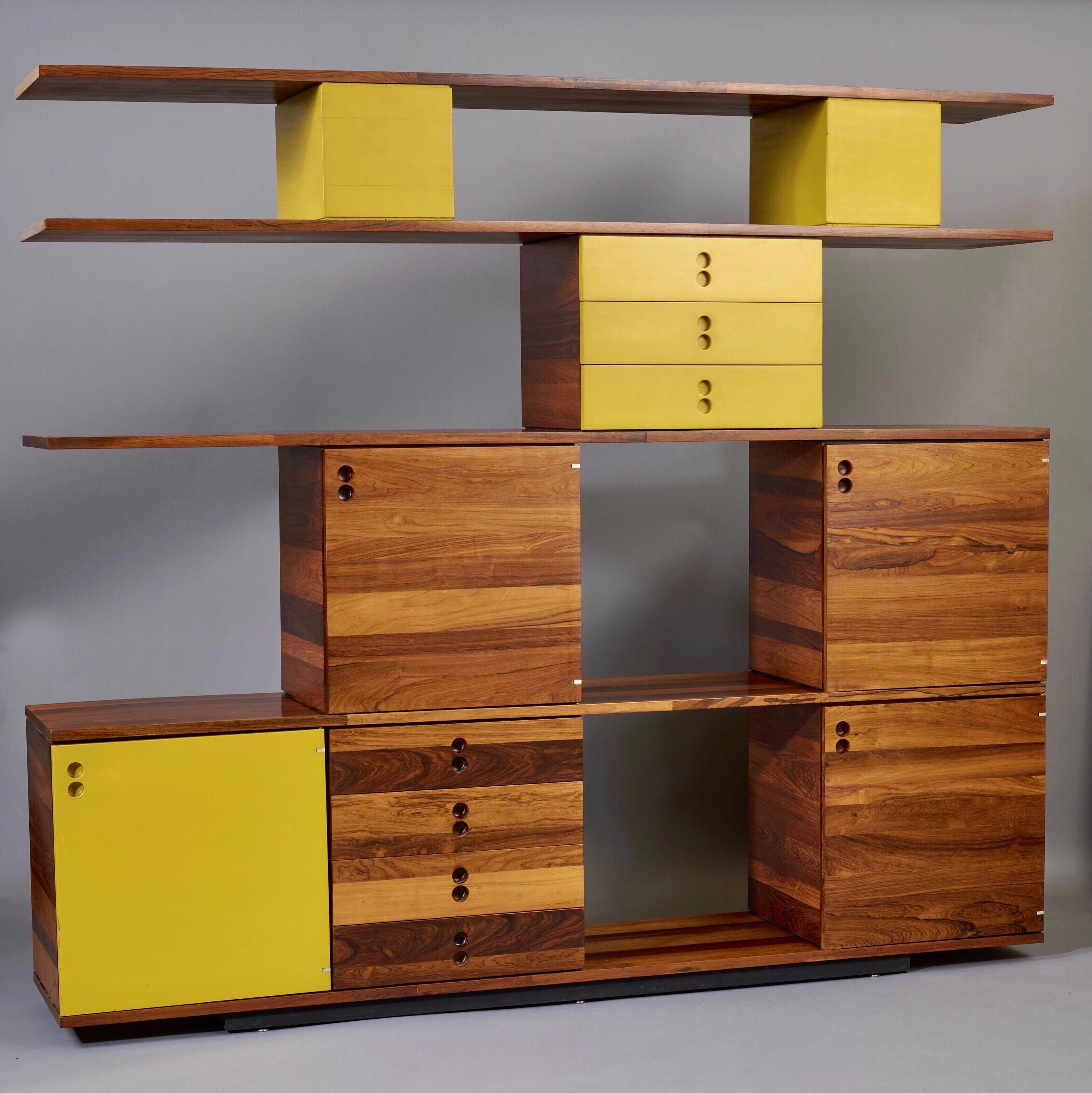Jorge Zalszupin, Exceptional Cabinet and Bookcase in Jacaranda, Brazil 1960s For Sale 1
