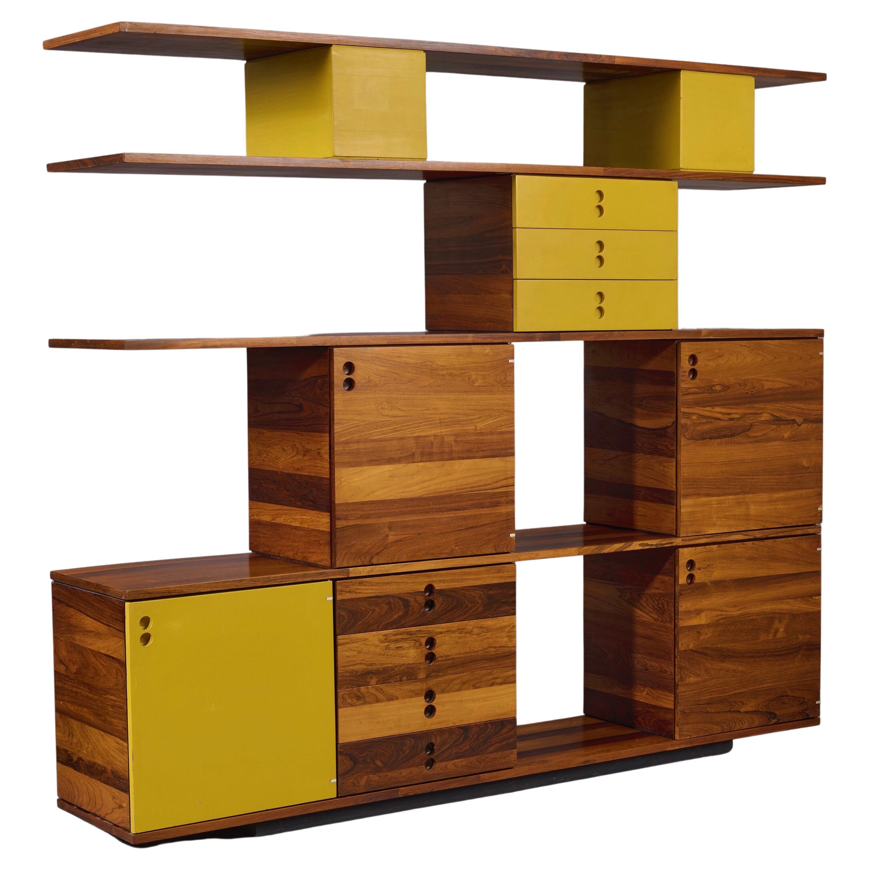 Jorge Zalszupin, Exceptional Cabinet and Bookcase in Jacaranda, Brazil 1960s For Sale