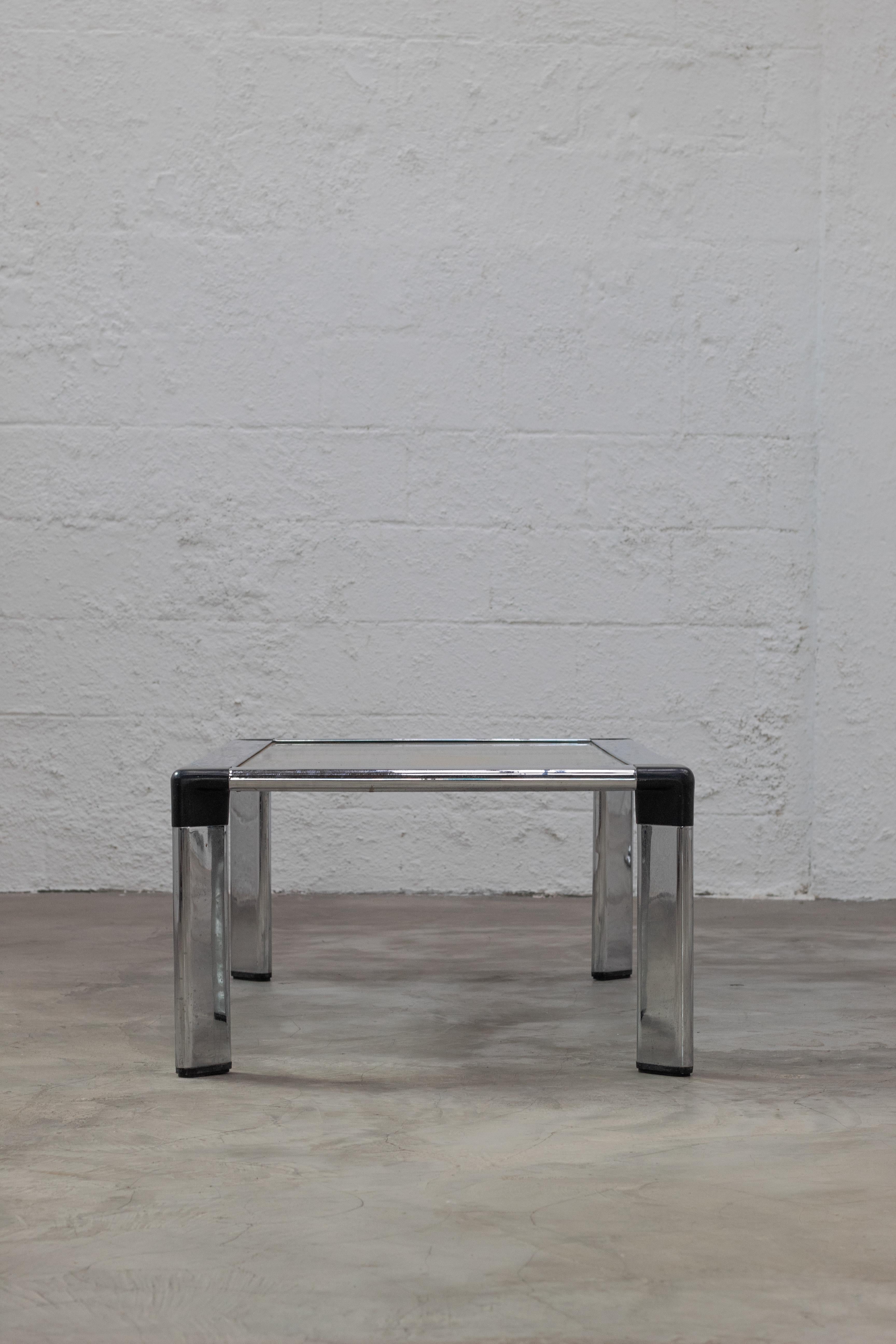 jorge zalszupin glass and chrome coffee table, brazil, 1970s In Good Condition For Sale In São Paulo, BR