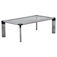 jorge zalszupin glass and chrome coffee table, brazil, 1970s