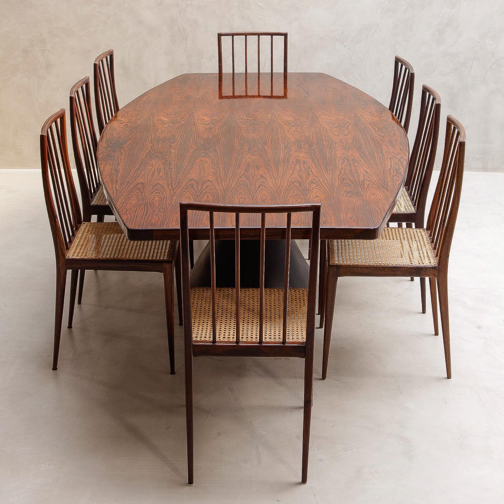Jorge Zalszupin - Table de salle à manger ou de travail Guanabara - bois de rose uni et non patchwork Bon état - En vente à São Paulo, SP