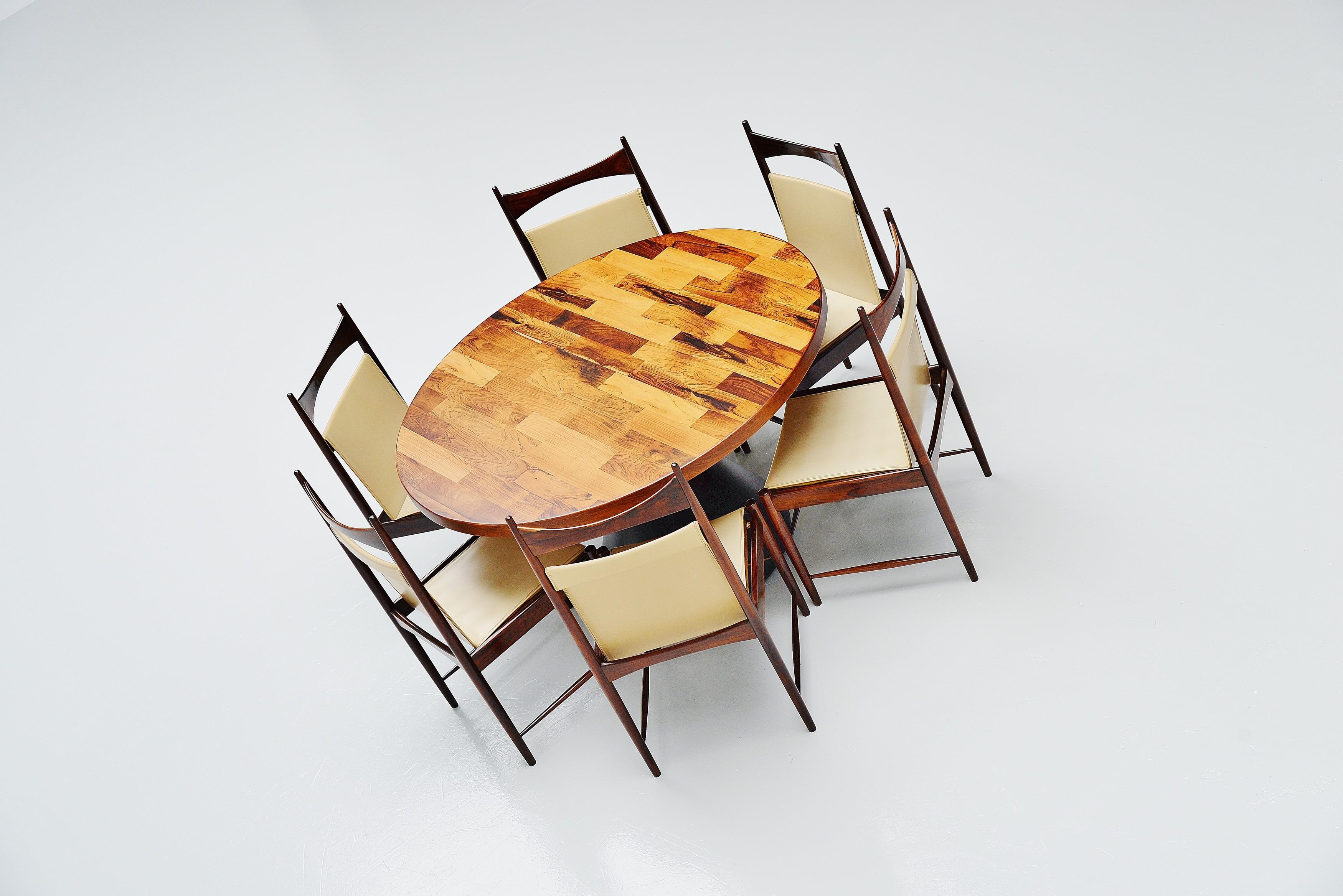 Leather Jorge Zalszupin Guaruja Dining Table L'Atelier Brazil 1959
