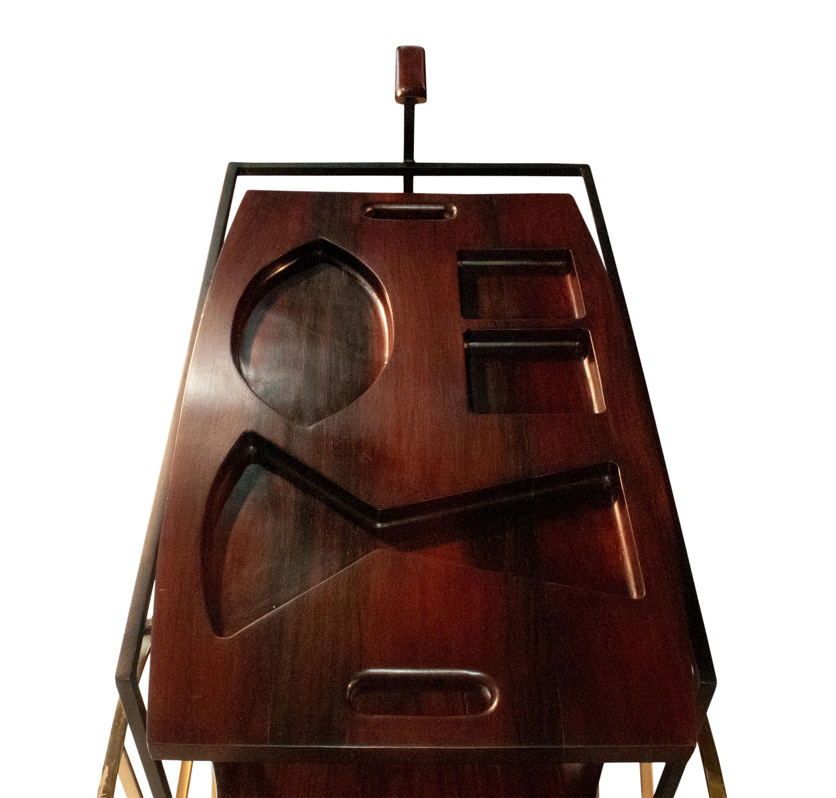 Mid-Century Modern Jorge Zalszupin - JZ Tea Trolley, Carrinho de Chá, L´Atelier, 1959 , orig. label For Sale