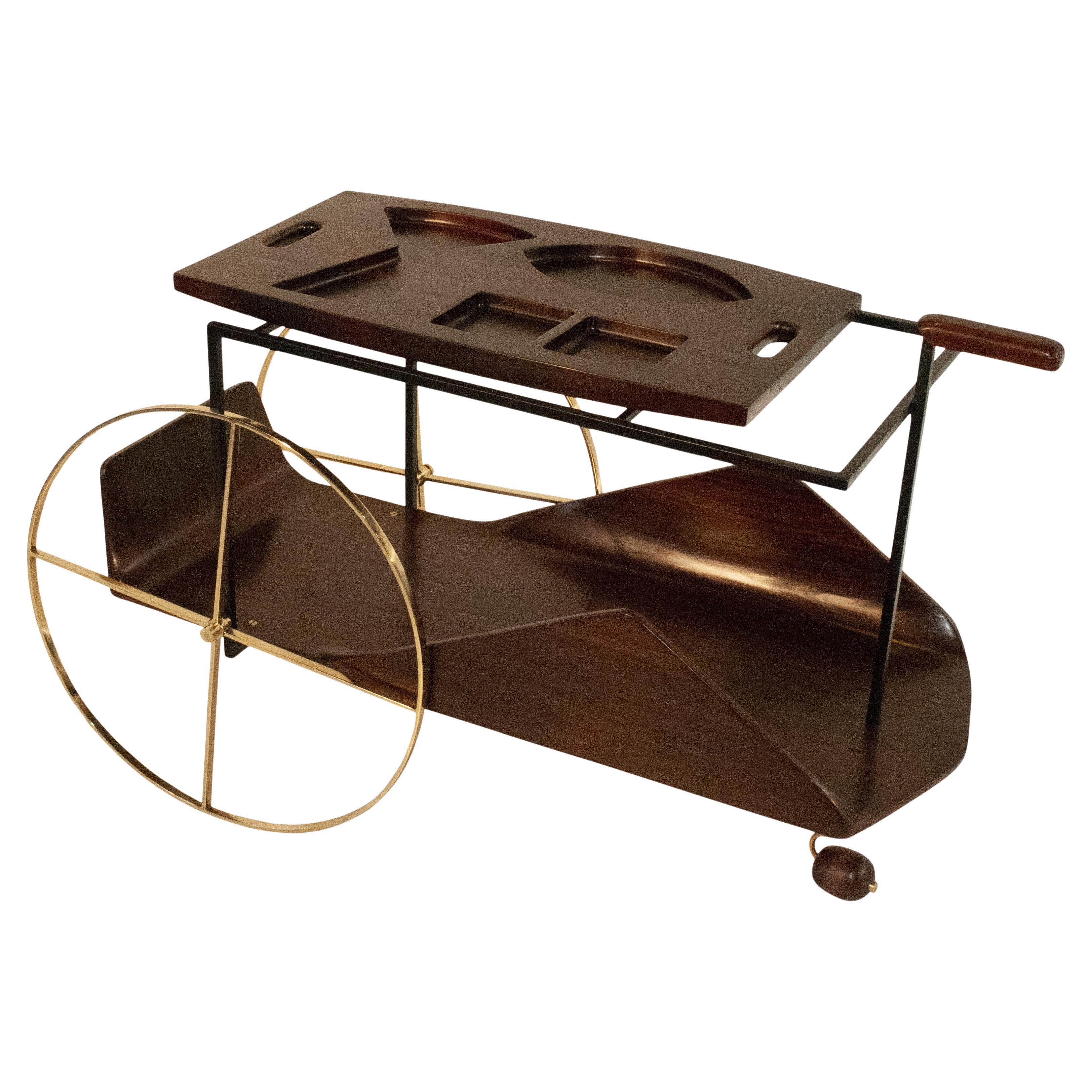 Jorge Zalszupin - JZ Tea Trolley, Carrinho de Chá, L´Atelier, 1959 , orig. label For Sale