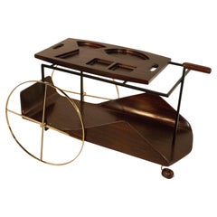 Vintage Jorge Zalszupin - JZ Tea Trolley, Carrinho de Chá, L´Atelier, 1959 , orig. label