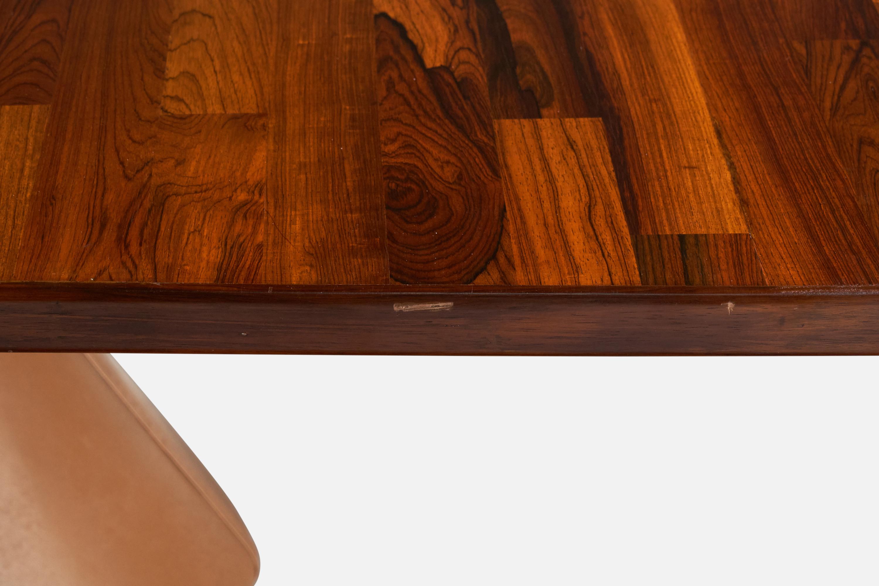 Grande table de salle à manger Jorge Zalszupin, Imbuia, cuir,  Béton, Brésil, années 1960 en vente 5