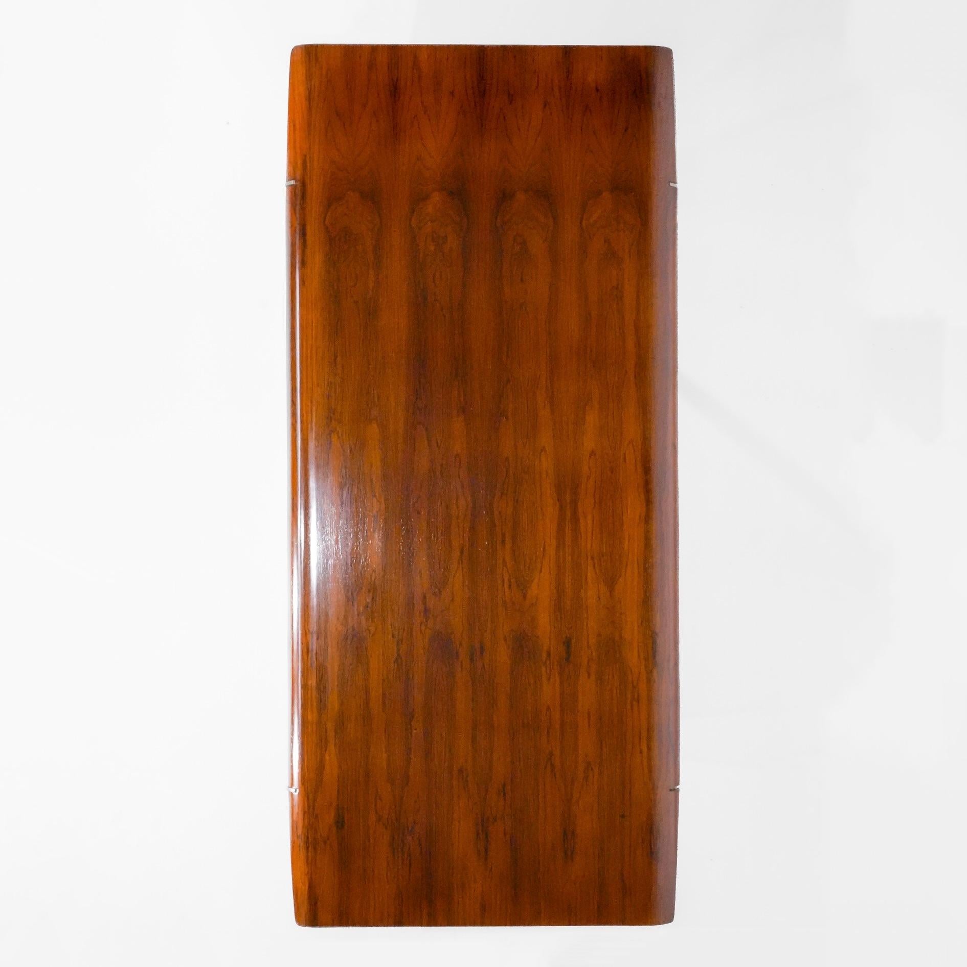 Mid-Century Modern Jorge Zalszupin L'Atelier - Table de salle à manger 511 en bois de fer et métal, Brésil 1959 en vente