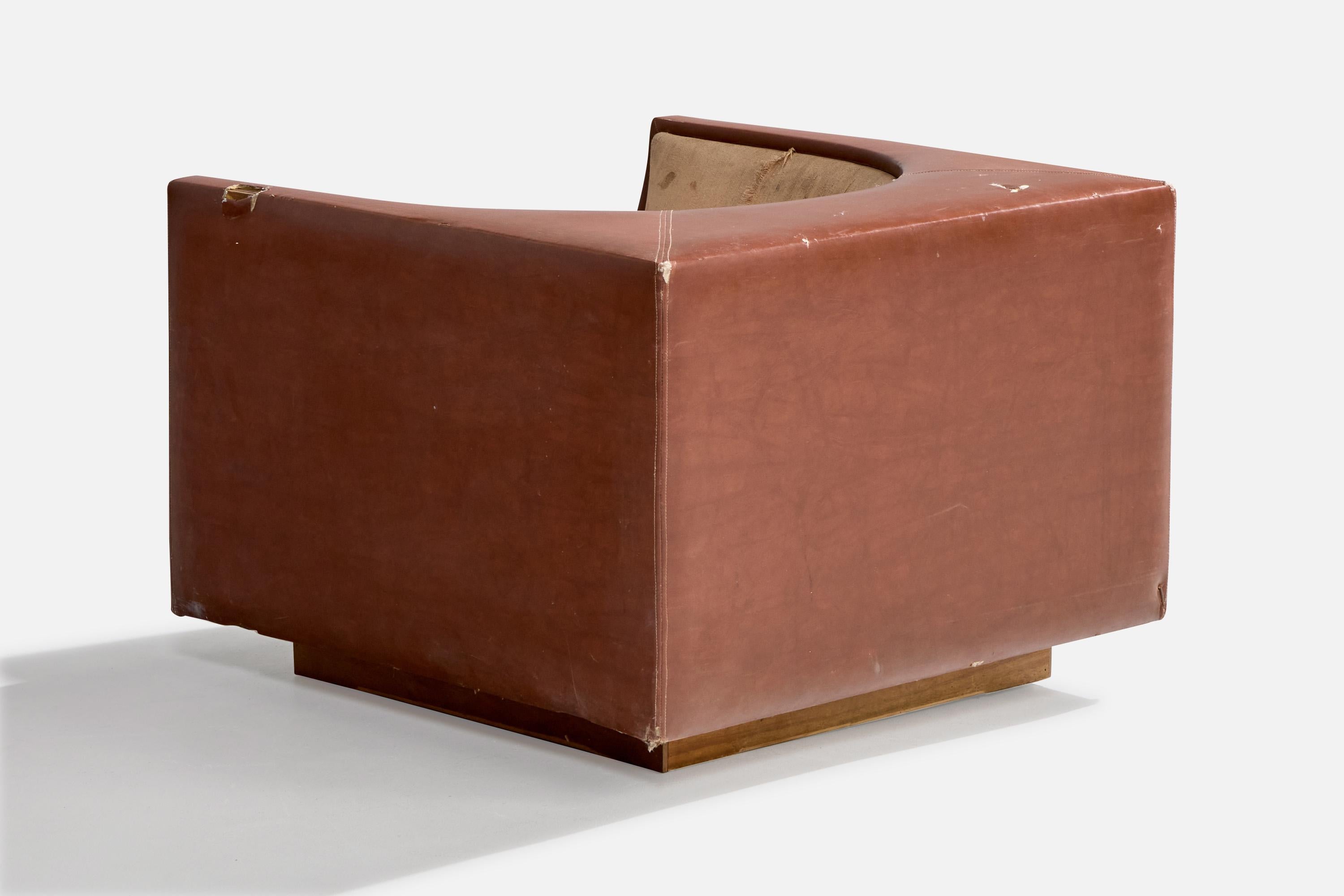 Mid-20th Century Jorge Zalszupin, Lounge Chairs, Leatherette, Fabric, Brazil, 1969 For Sale