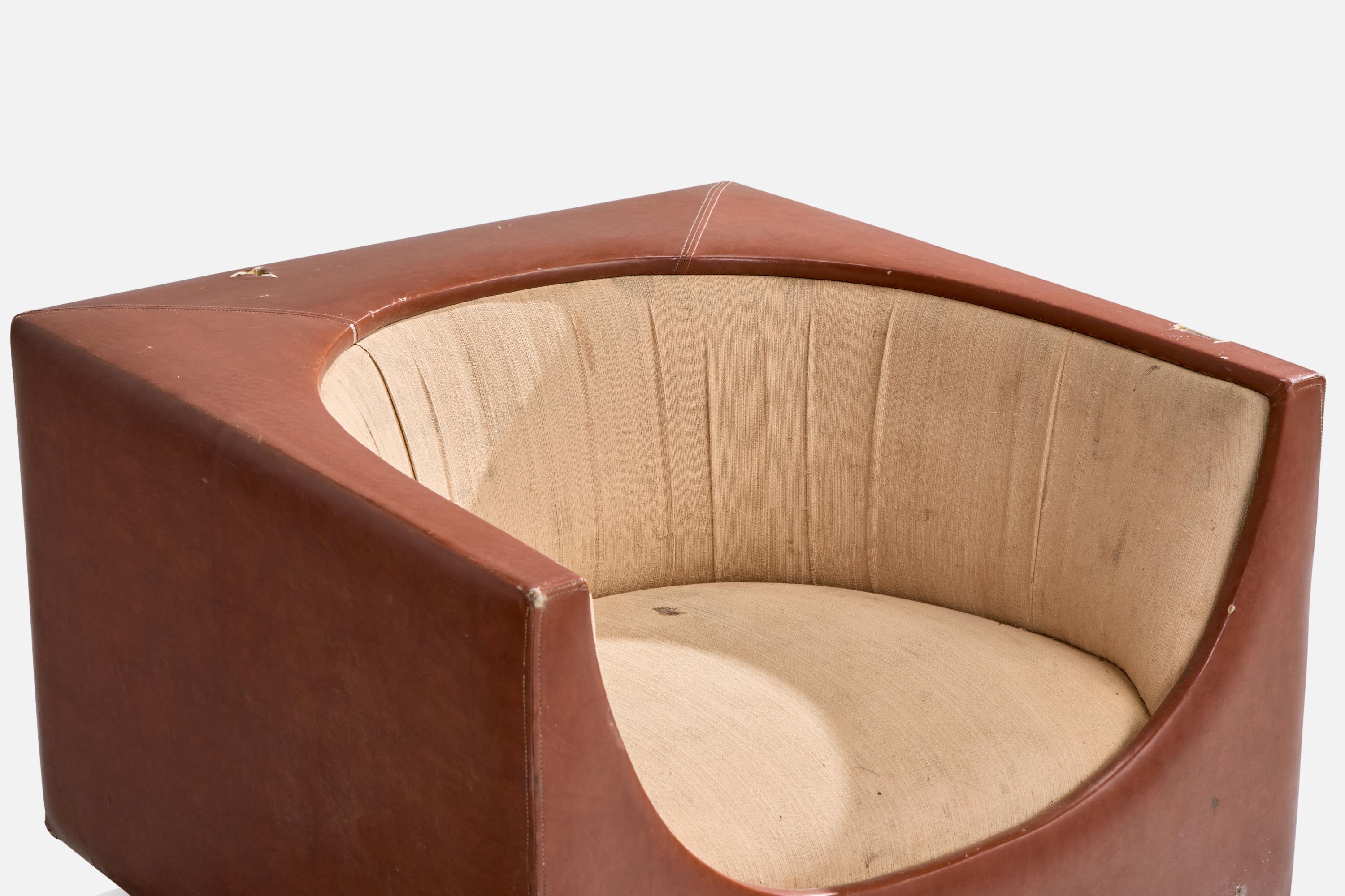 Jorge Zalszupin, Lounge Chairs, Leatherette, Fabric, Brazil, 1969 For Sale 2