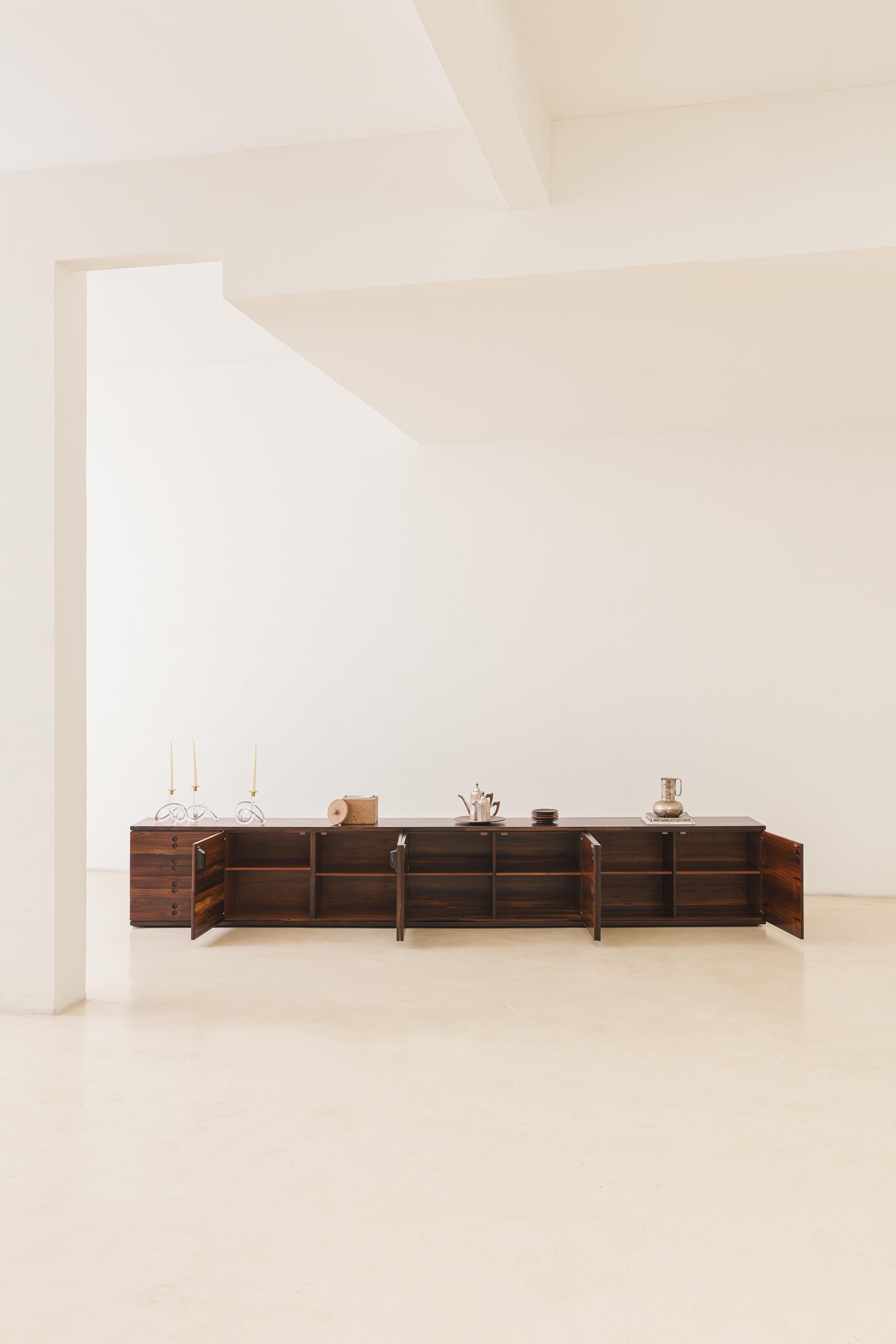 Mid-20th Century Jorge Zalszupin Modulated Units Sideboard, Rosewood,  Brazilian Design, 1960s. For Sale