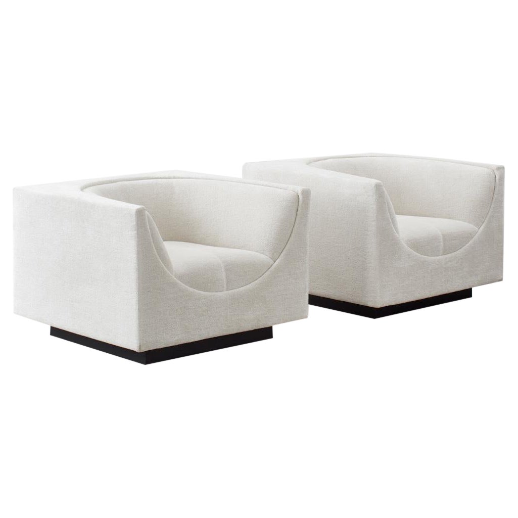 Jorge Zalszupin Pair Cubo Chairs, L’Atelier Brazil, Brazil 1970