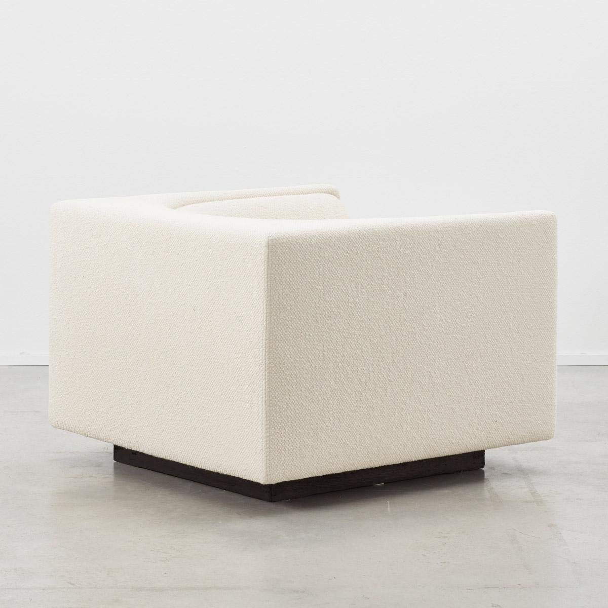 Wool Jorge Zalszupin Pair of Cubo Chairs L’Atelier Brazil, Brazil, 1970