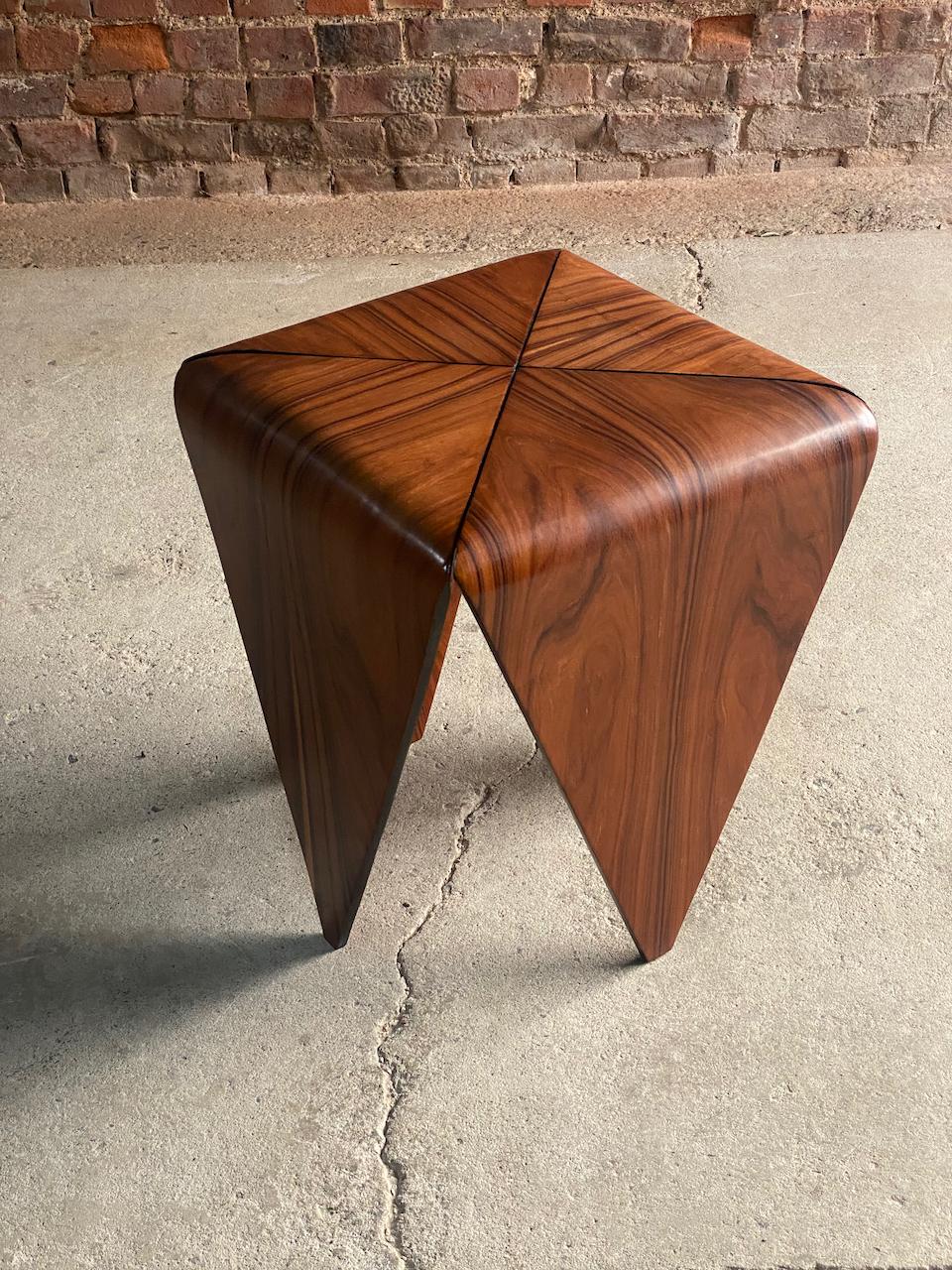 Jorge Zalszupin Petalas Side Table by L' Atelier circa 1960

Magnificent mid century Jorge Zalszupin ‘Petalas' Pau Ferro (Iron Wood) side table manufactured by L' Atelier Brazil Sao Paolo circa 1960, the Petalas design was inspired by the folded