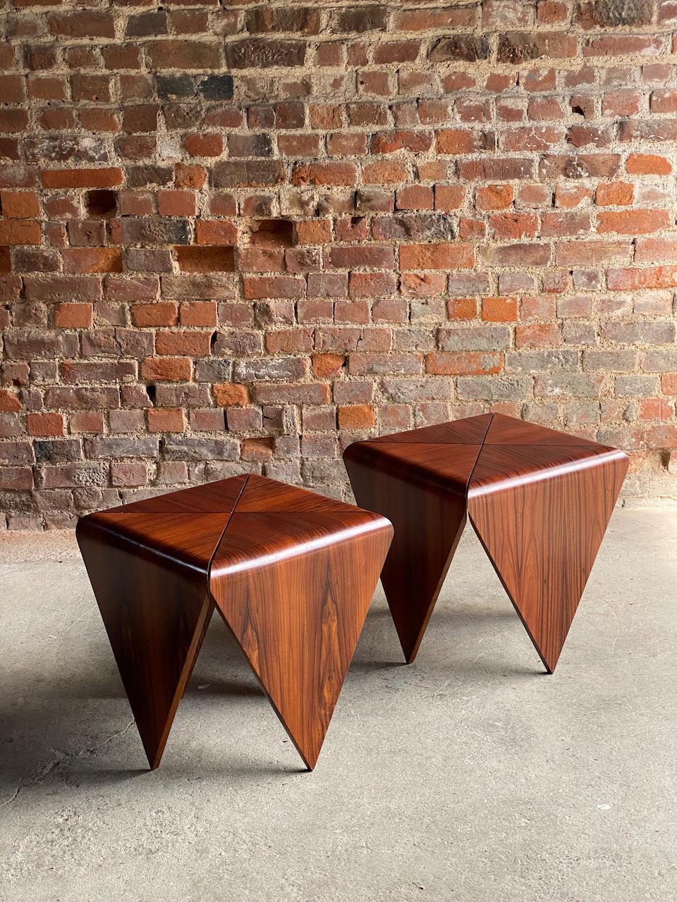 Wood Jorge Zalszupin Petalas Side Tables L' Atelier Brazil, circa 1960