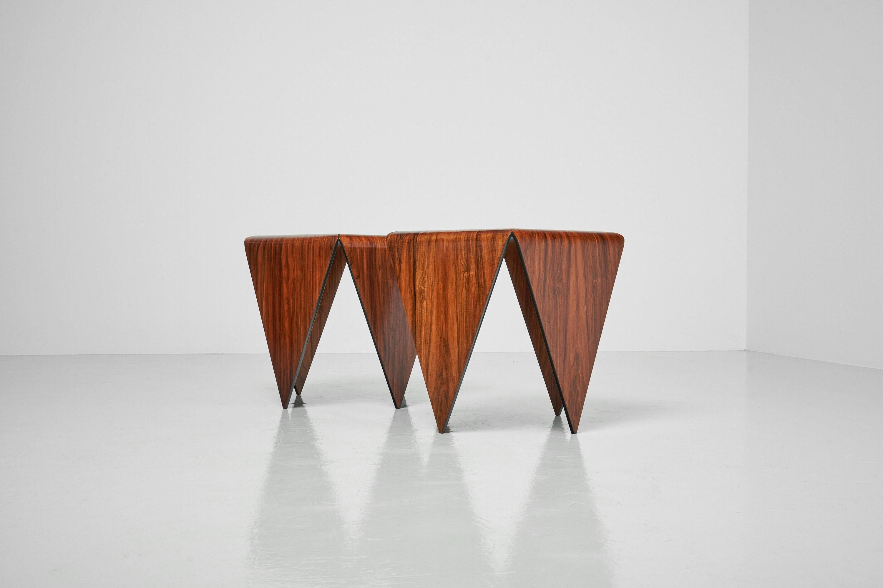 Jorge Zalszupin Petalas Side Tables L'atelier Brazil 1959 In Good Condition In Roosendaal, Noord Brabant
