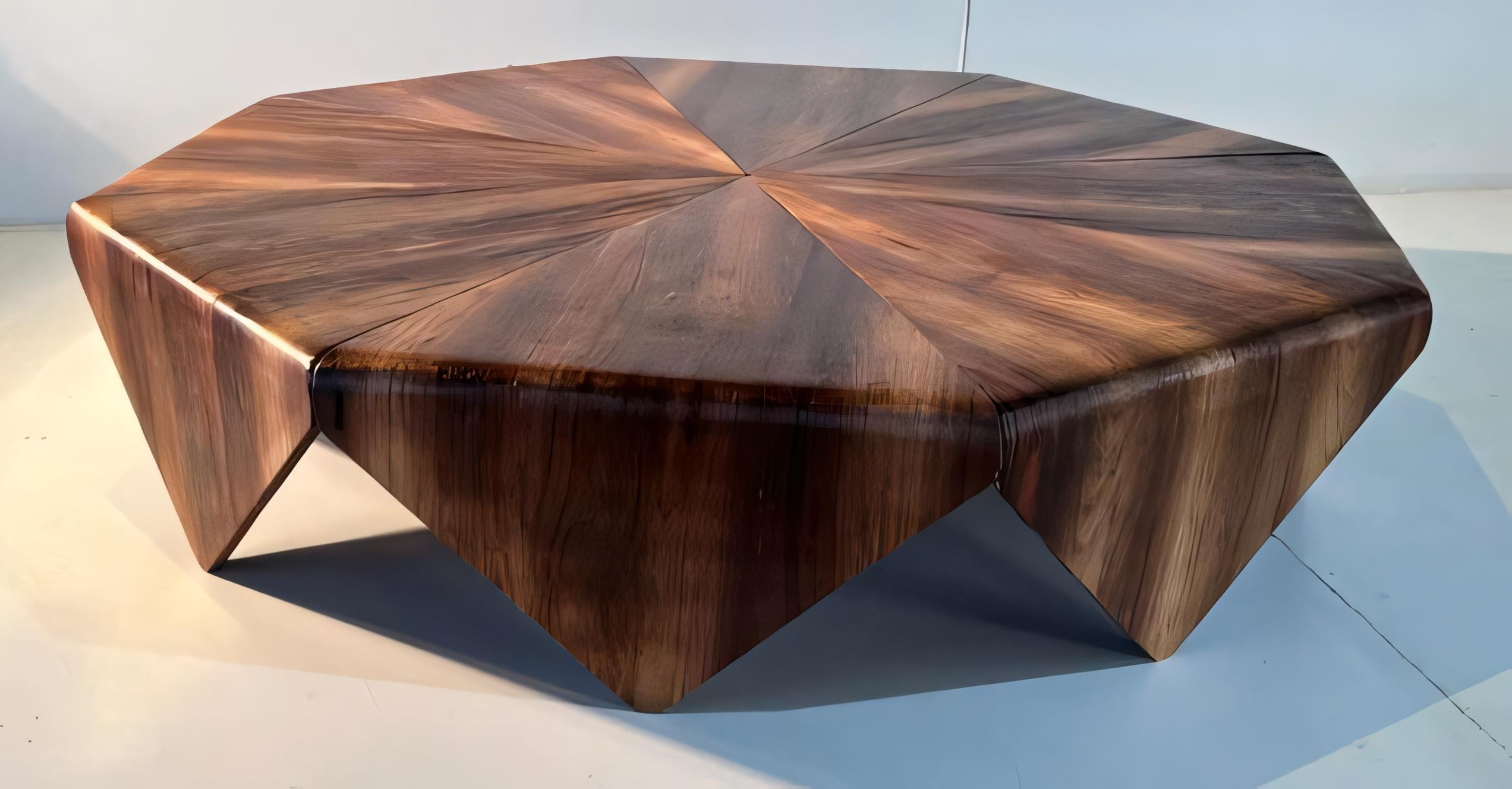 Délicate et sophistiquée, la table basse Petalas est l'une des pièces les plus célèbres de Jorge Zalszupin.
La courbure, qui défie les structures en bois, rappelle brillamment les pétales d'une fleur. La structure
de la table est constitué de  bois