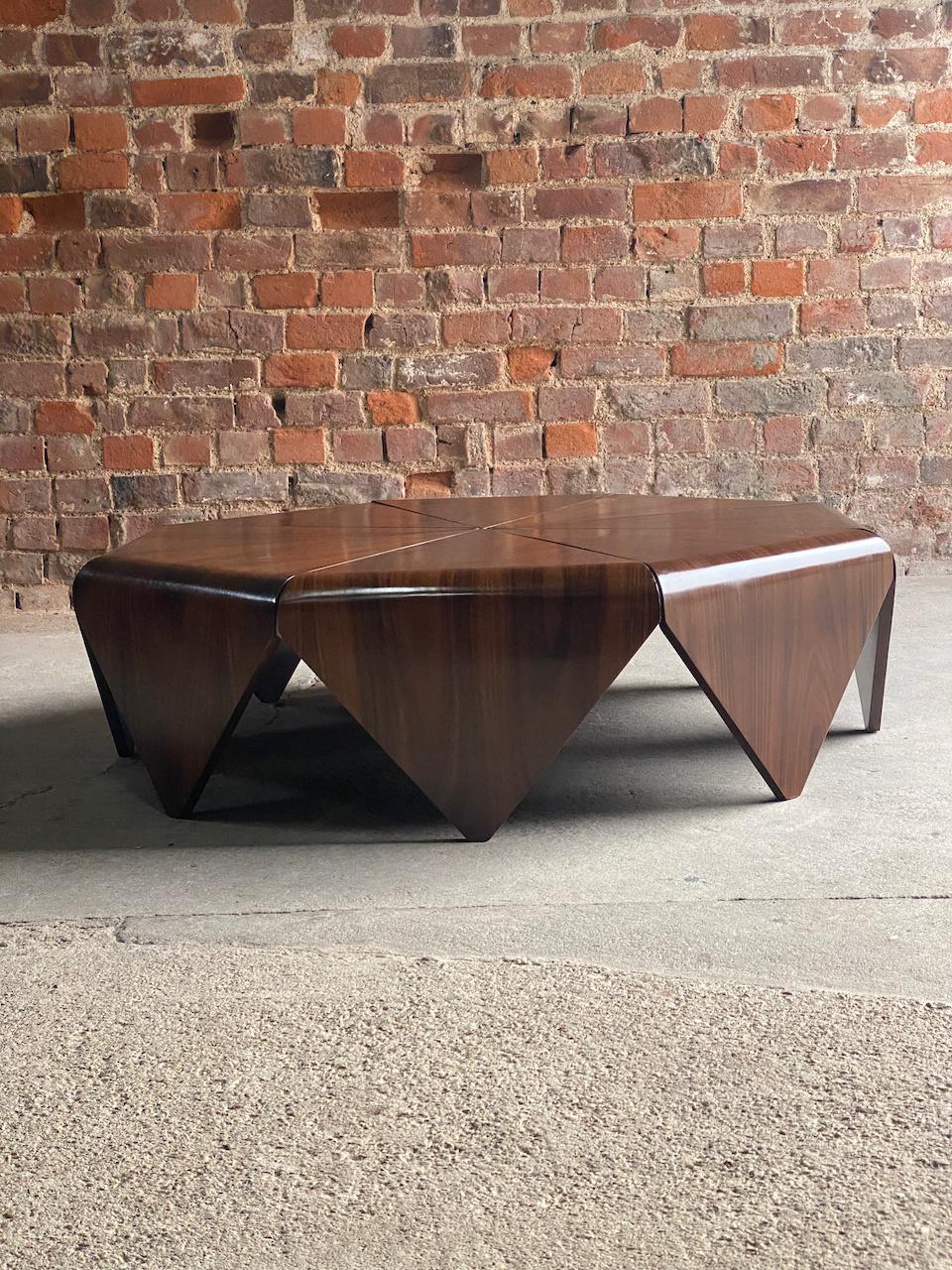 Mid-Century Modern Jorge Zalszupin Petals Coffee Table by L' Atelier circa 1960