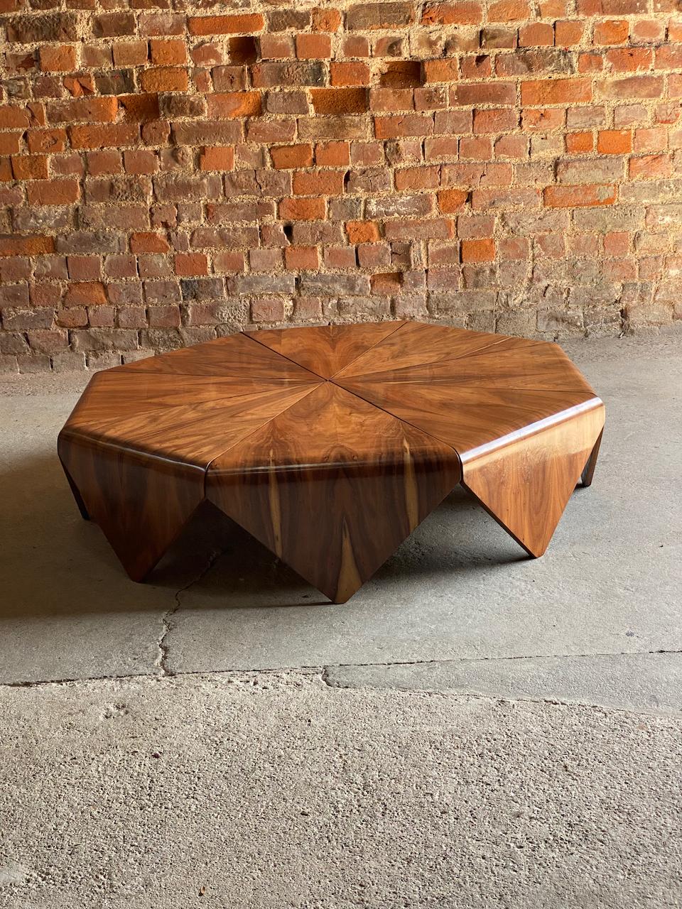 Mid-Century Modern Jorge Zalszupin Petals Rosewood Coffee Table by L' Atelier circa 1965