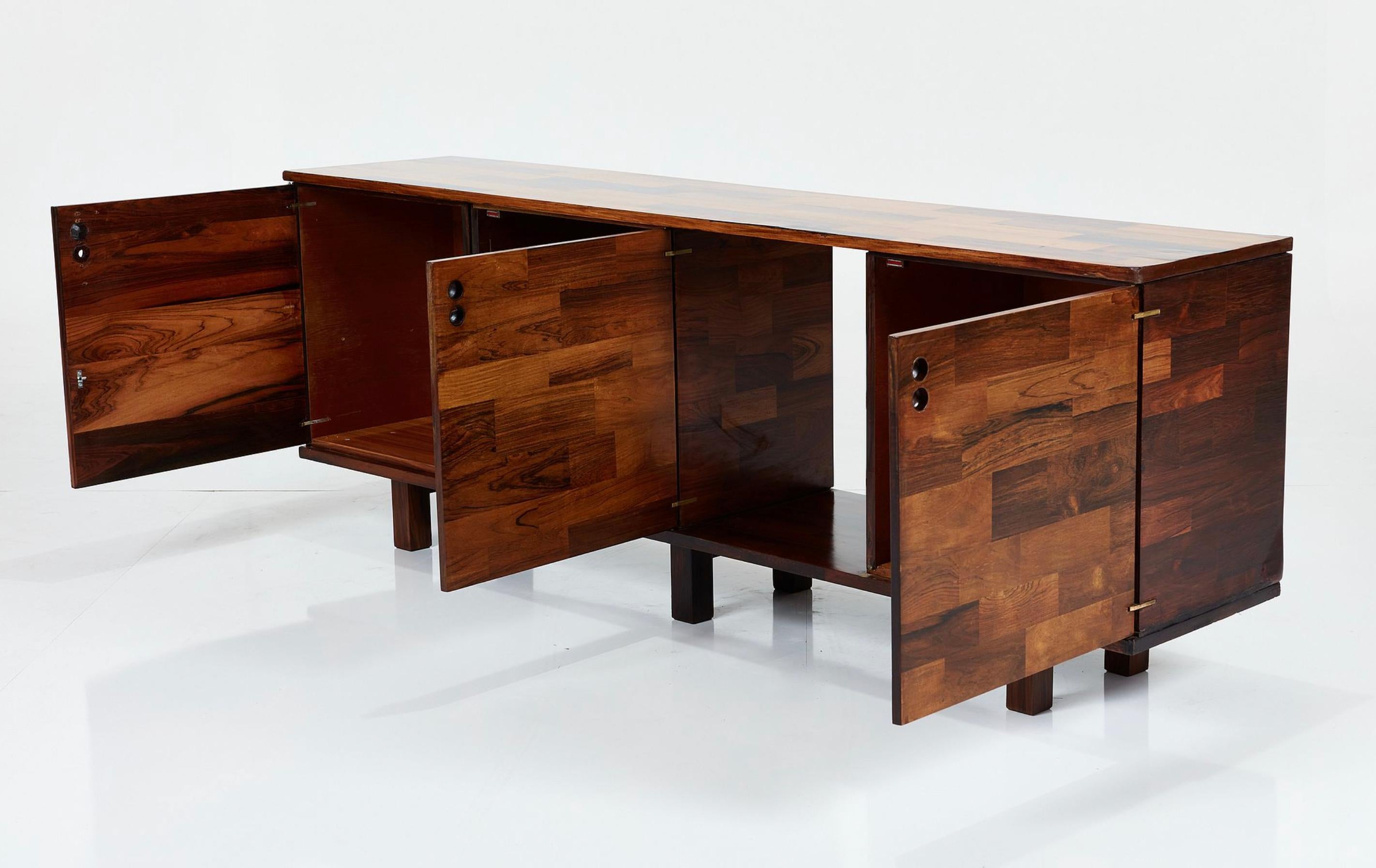 Mid-20th Century Jorge Zalszupin Rosewood Mid-Century Credenza for L'Atelier, Brazil, 1960s For Sale