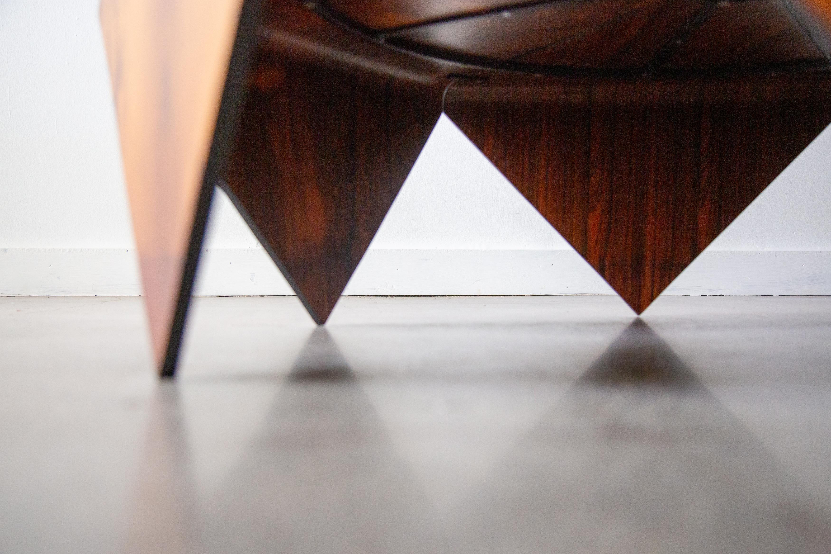 Jorge Zalszupin Rosewood Petala Coffee Table Original 1970s Brazilian Modern In Good Condition In Virginia Beach, VA