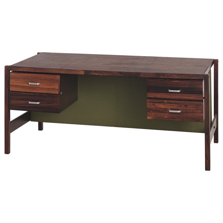 Zalszupin Rosewood Vintage Office Desk For Sale at 1stDibs