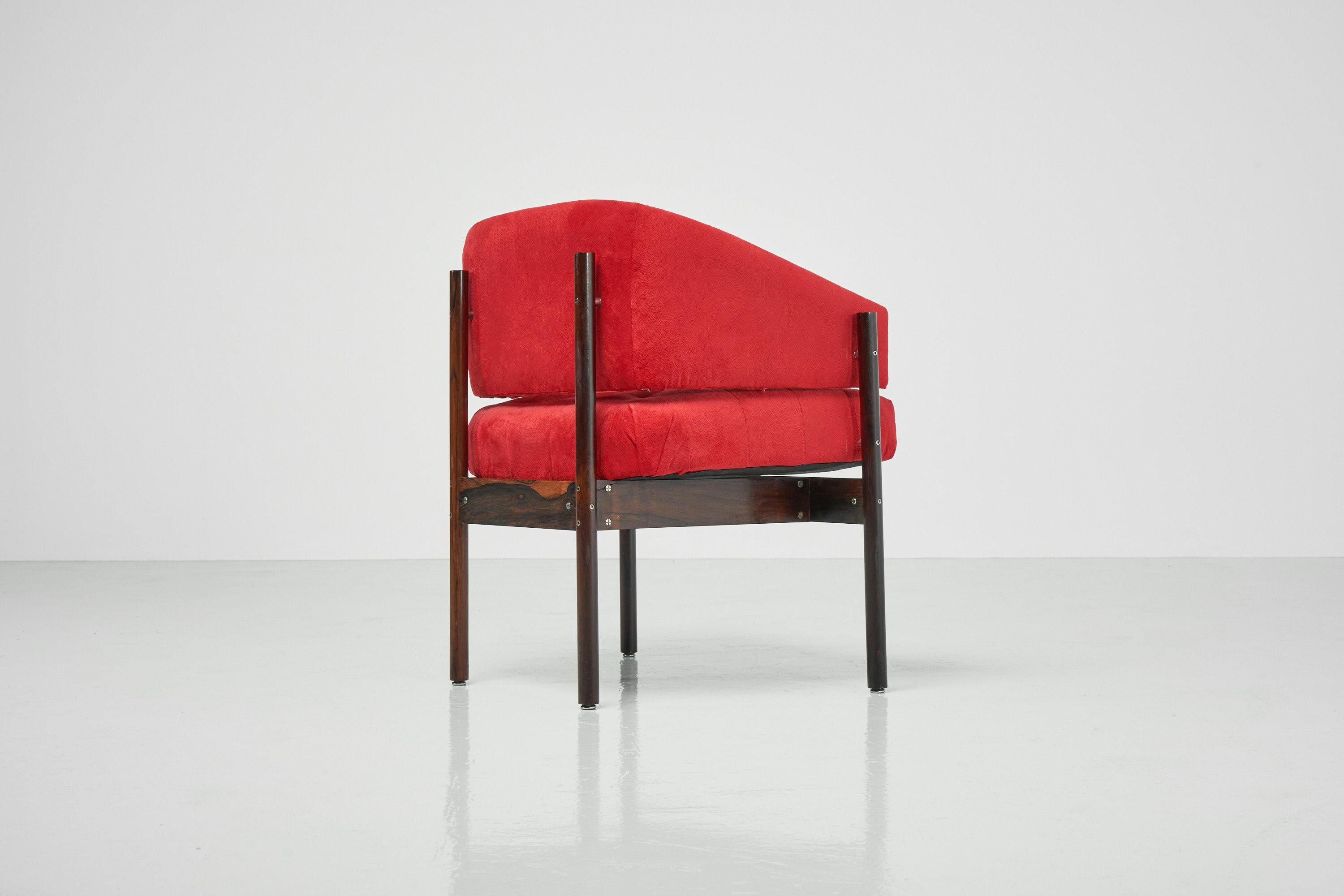 Mid-Century Modern Jorge Zalszupin Senior Armchair Red L'atelier 1959