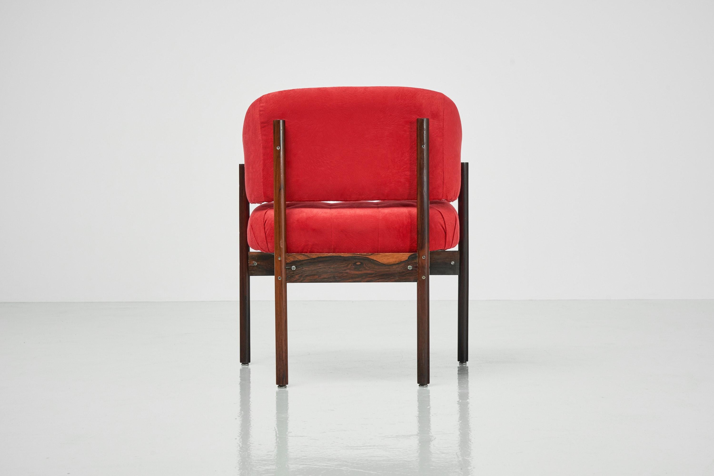 Mid-20th Century Jorge Zalszupin Senior Armchair Red L'atelier 1959