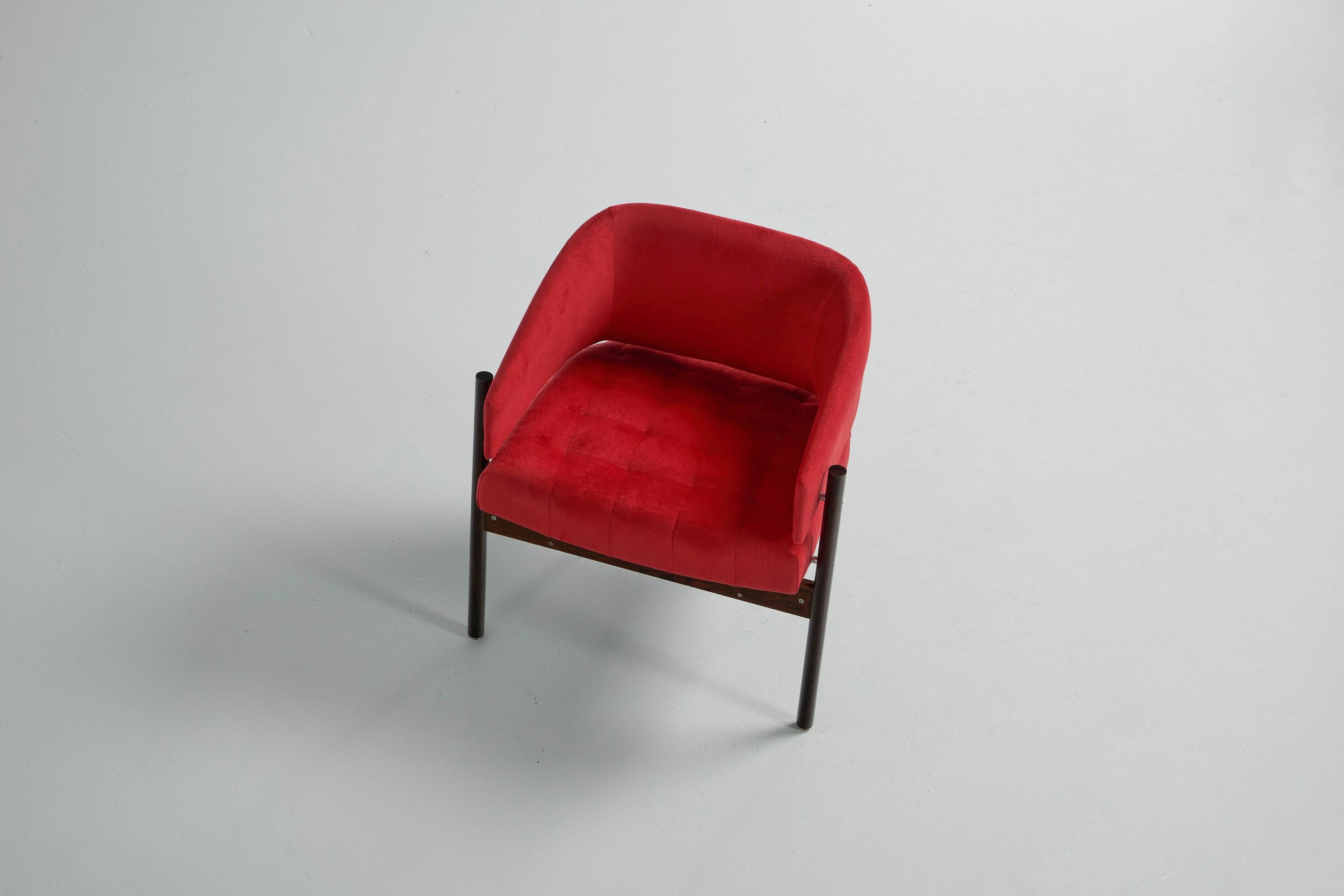 Upholstery Jorge Zalszupin Senior Armchair Red L'atelier 1959