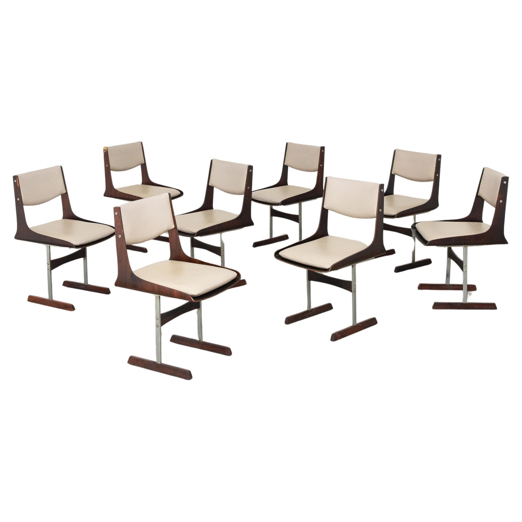 Jorge Zalszupin Set of 8 Dining chairs For Sale